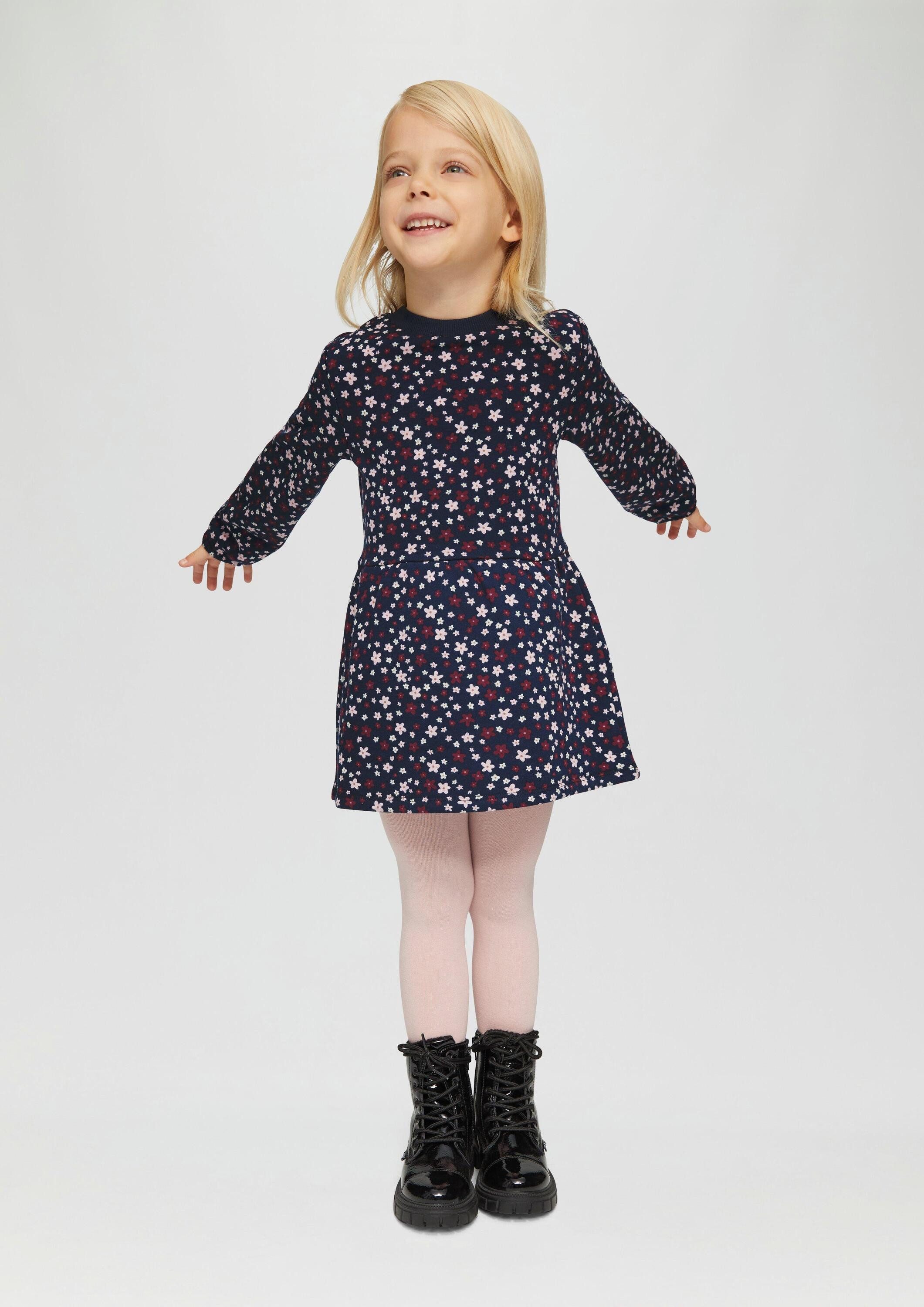 s.Oliver Minikleid Kleid Gemustertes Kleid aus Thermofleece