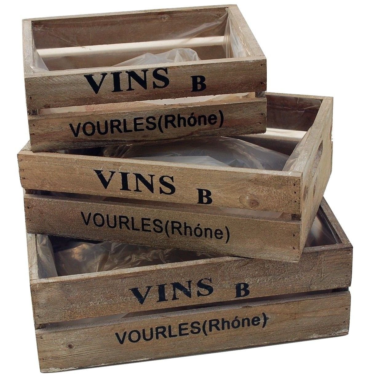 Dekokiste Deko Holz Weinkiste 3er Set Holzkiste Regal Holzbox shabby