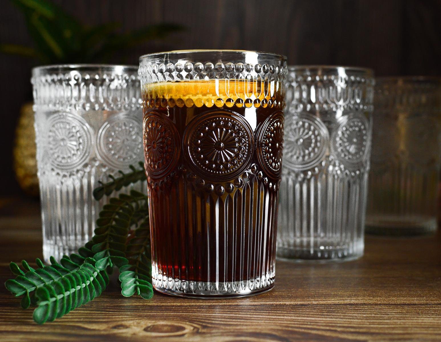 Sendez Longdrinkglas 6 Longdrinkgläser 340ml Sonne Trinkgläser Saftgläser Cocktailgläser, 6-tlg., Glas