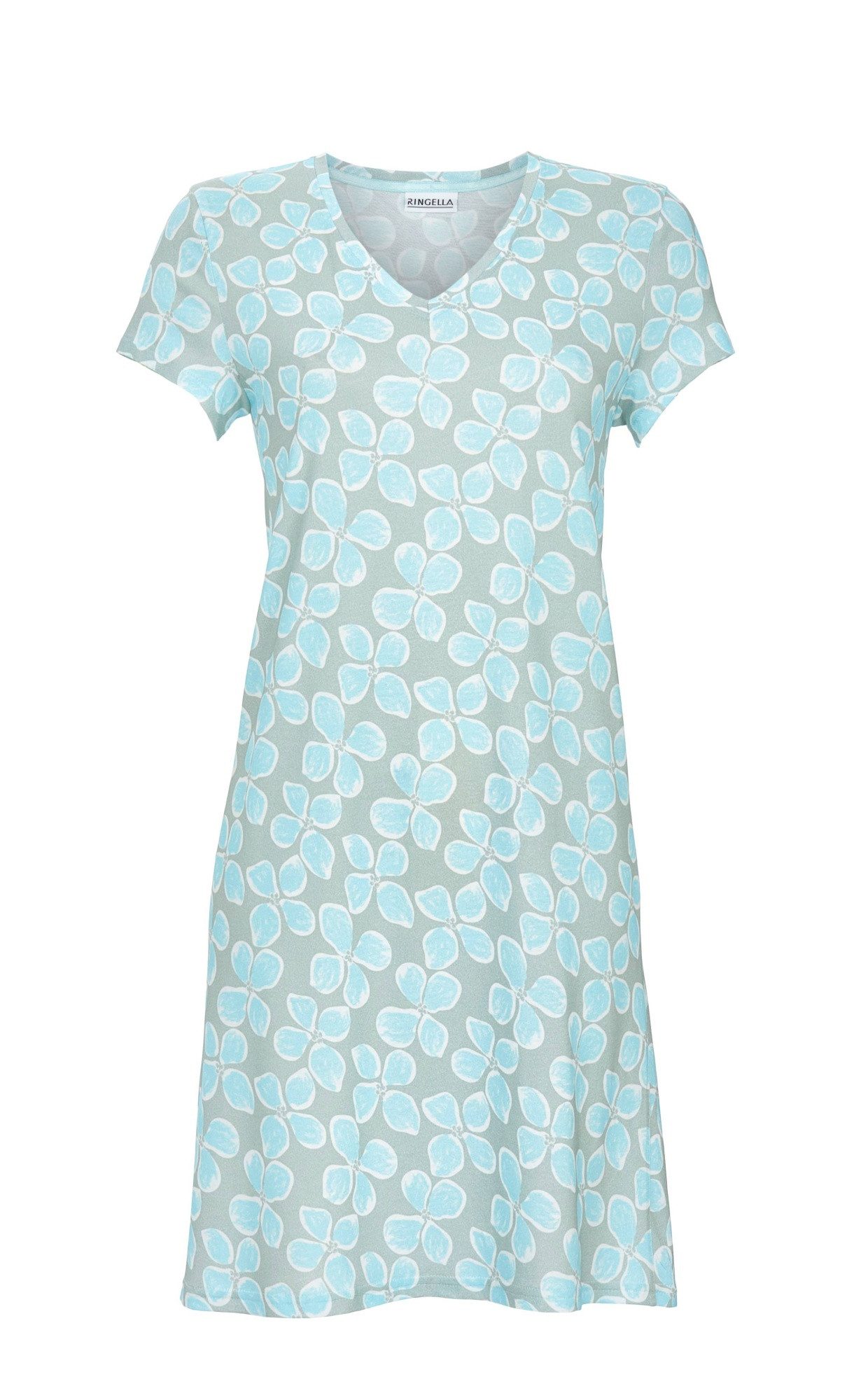Ringella Nachthemd - Sleepshirt in ausgestellter A-Linie mit V-Ausschnitt 50% Baumwolle 50% Modal