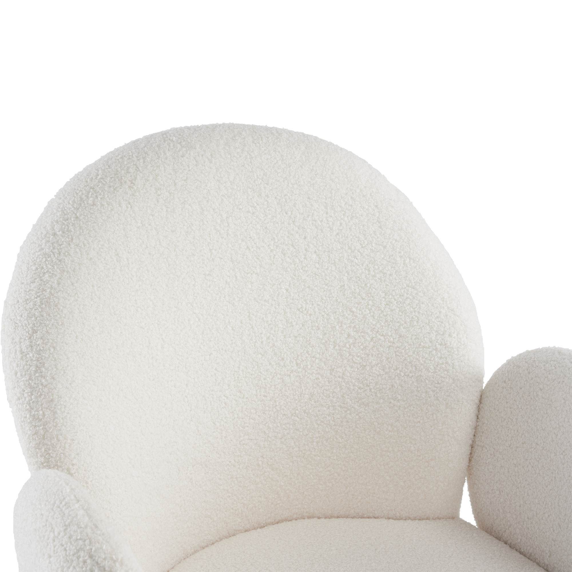 BlingBin Sessel Teddy-Samt-Freizeitstuhl einzelner weiß 1-St., Set), | Polsterstuhl Set, Wohnzimmerstuhl Sofastuhl weiß (1/2er 1/2er