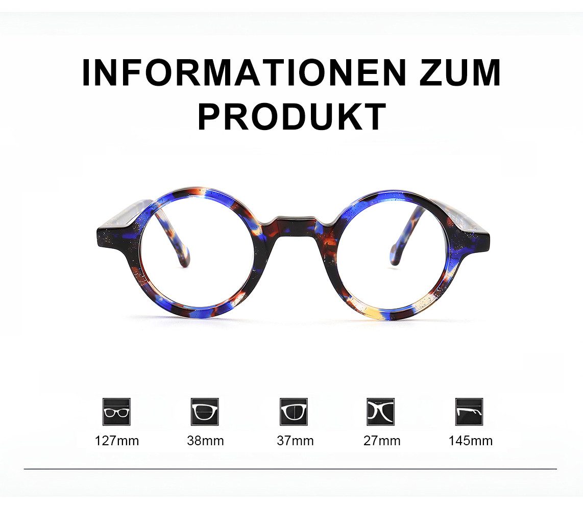 PACIEA Lesebrille Damen Herren Rundrahmen Anti Blaulicht Kompakt Mehrfarbig