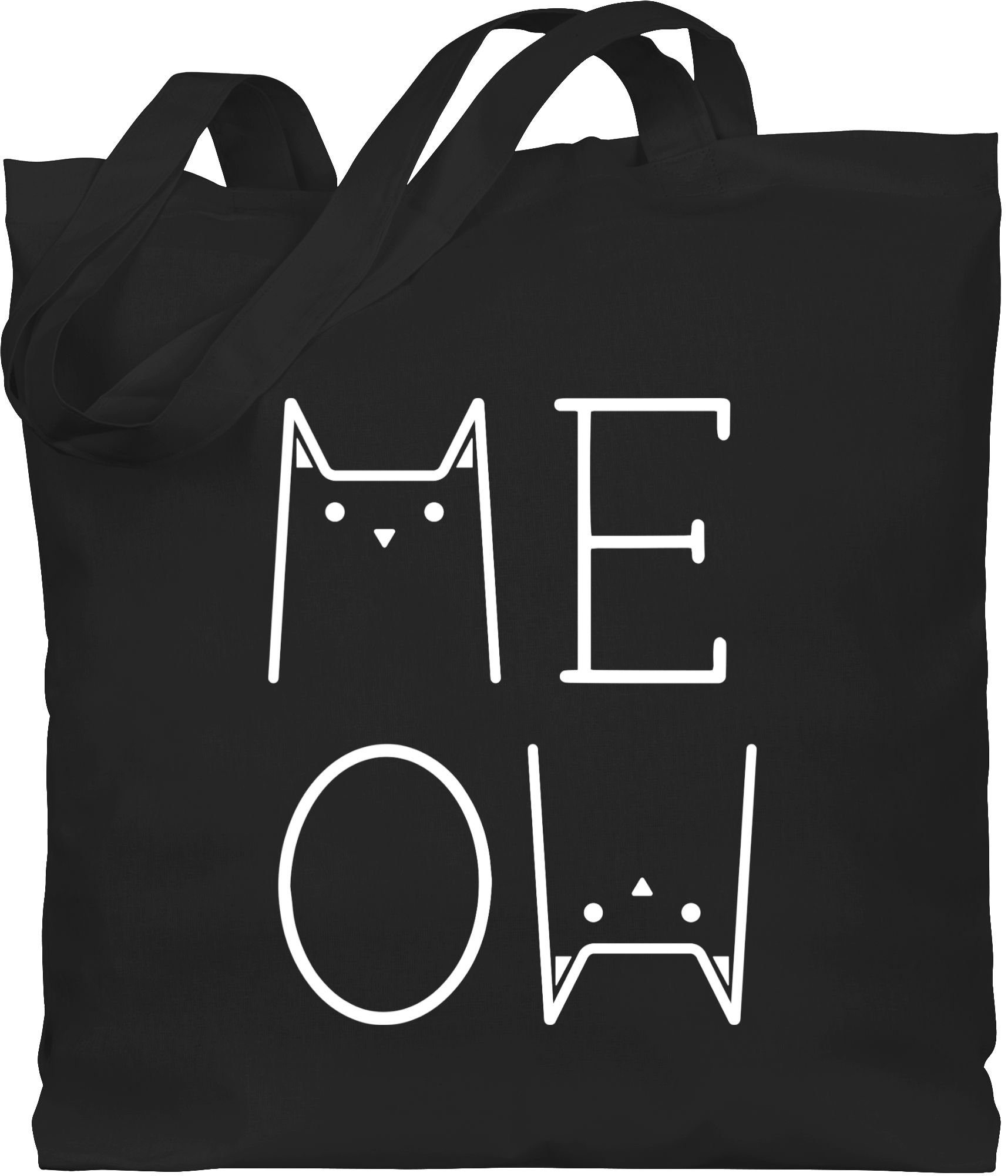 Schwarz weiß, Umhängetasche Geschenk MEOW Shirtracer 1 Katzenbesitzer