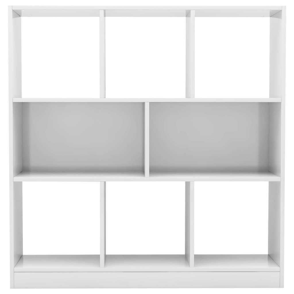cm furnicato Holzwerkstoff Hochglanz-Weiß 97,5x29,5x100 Bücherregal