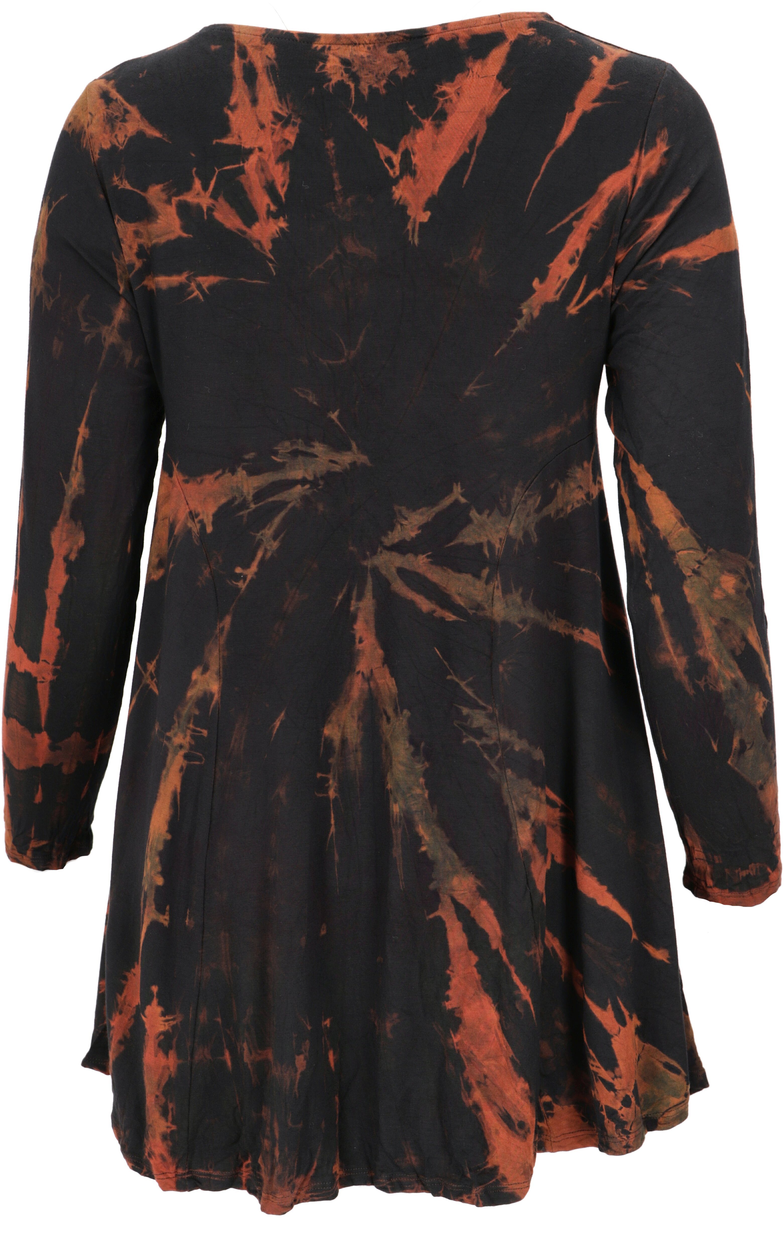 Guru-Shop Midikleid Batik Minikleid, Langarm Boho Tunika,.. alternative Bek günstig online kaufen