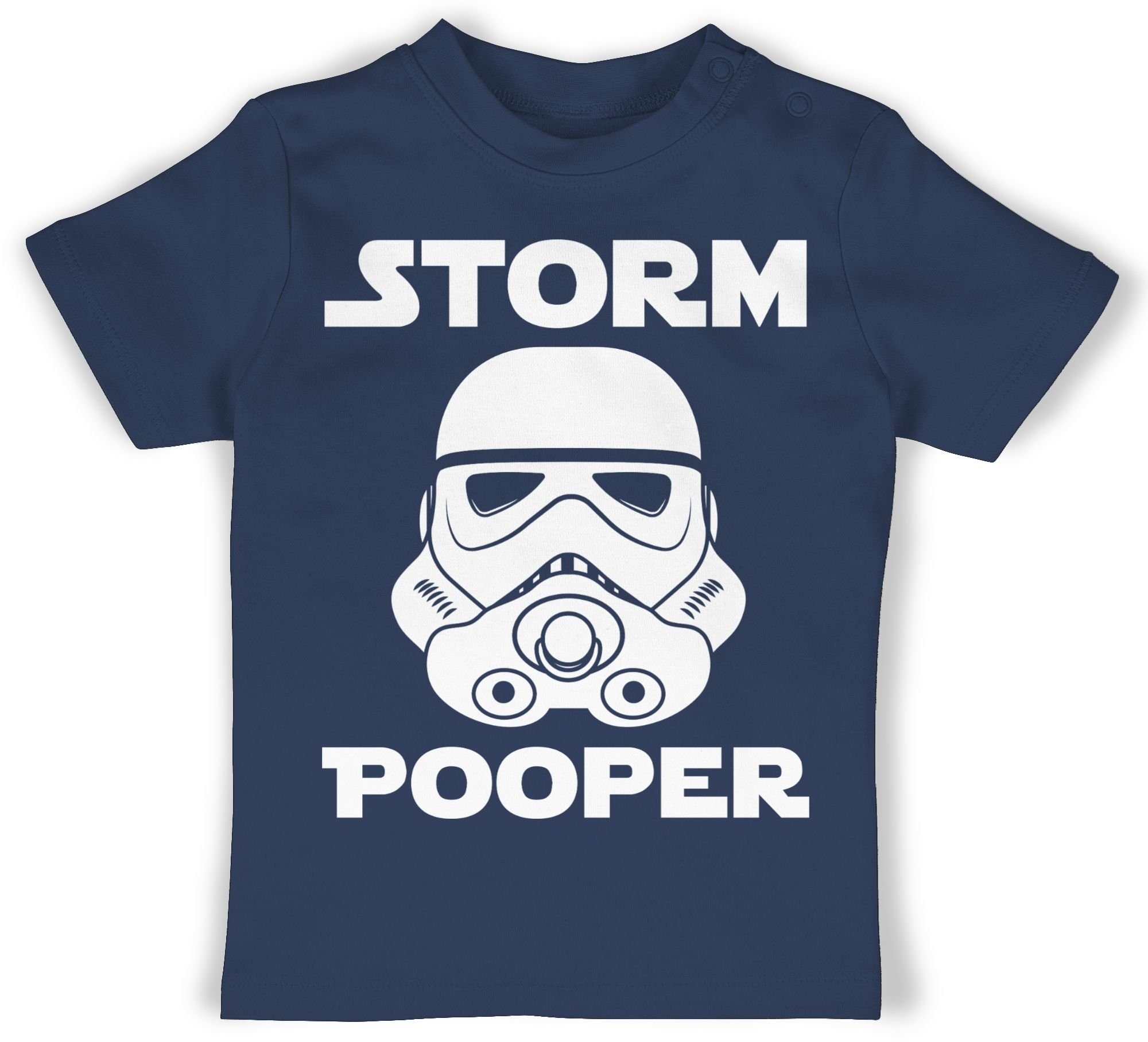 Shirtracer T-Shirt Storm Pooper - Stormpooper Sprüche Baby 1 Navy Blau