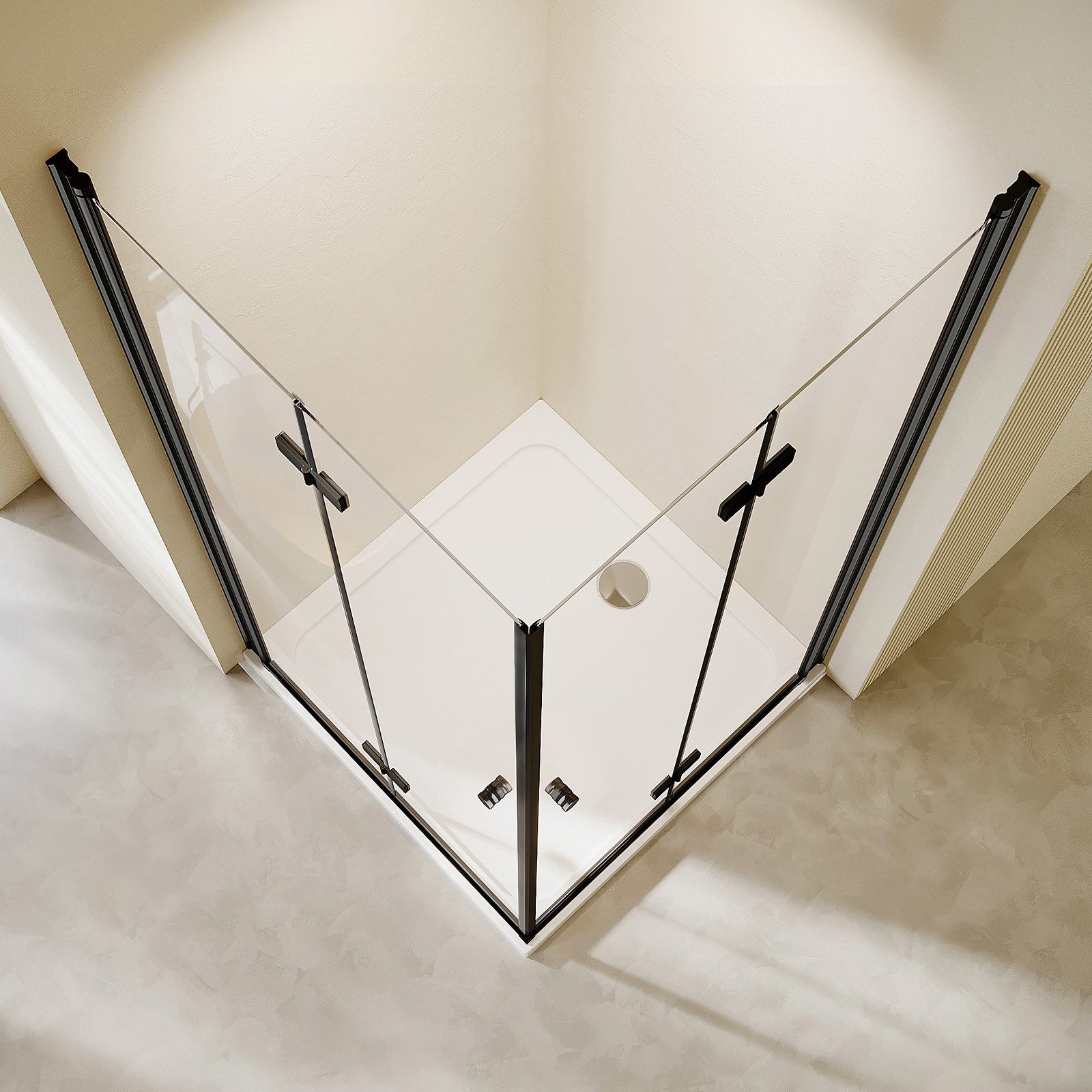 AmuseVera Eckdusche Duschkabine Faltbar Duschabtrennung Eckeinstieg, günstig online kaufen