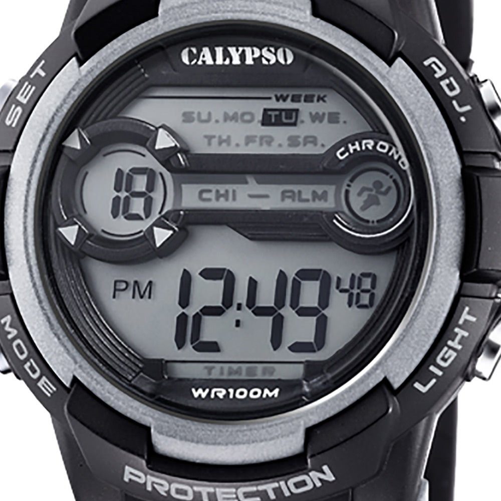 CALYPSO WATCHES Digitaluhr Calypso Jugend Uhr Digital K5808/4, (Digitaluhr), Jugenduhr rund, groß (ca. 40mm), Kunststoffarmband, Sport-Style