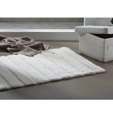 Badematte Megan kela, Höhe 16 mm, 100% Baumwolle, rutschhemmend, bei 30°C waschbar, für Fußbodenheizung geeignet
