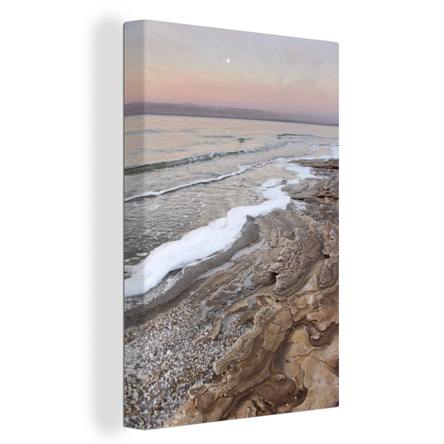 OneMillionCanvasses® Leinwandbild Strand - Totes Meer - Jordanien, (1 St), Leinwandbild fertig bespannt inkl. Zackenaufhänger, Gemälde, 20x30 cm