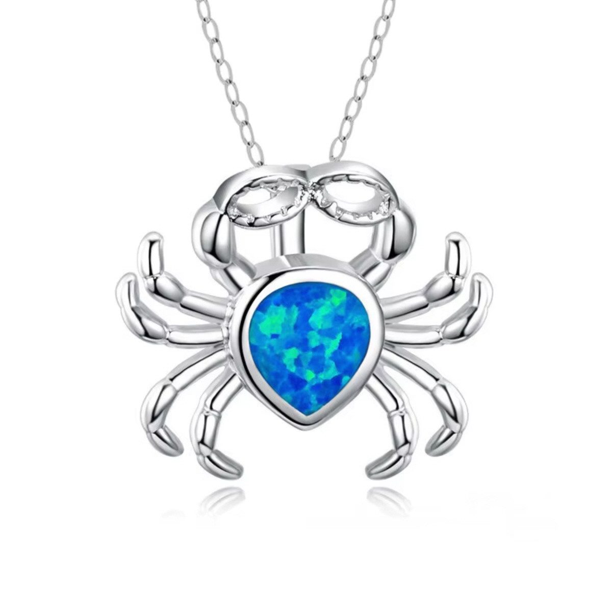 Kette mit Anhänger Halskette Edelstahlkette Venezianerkette mit Krebs-Anhänger