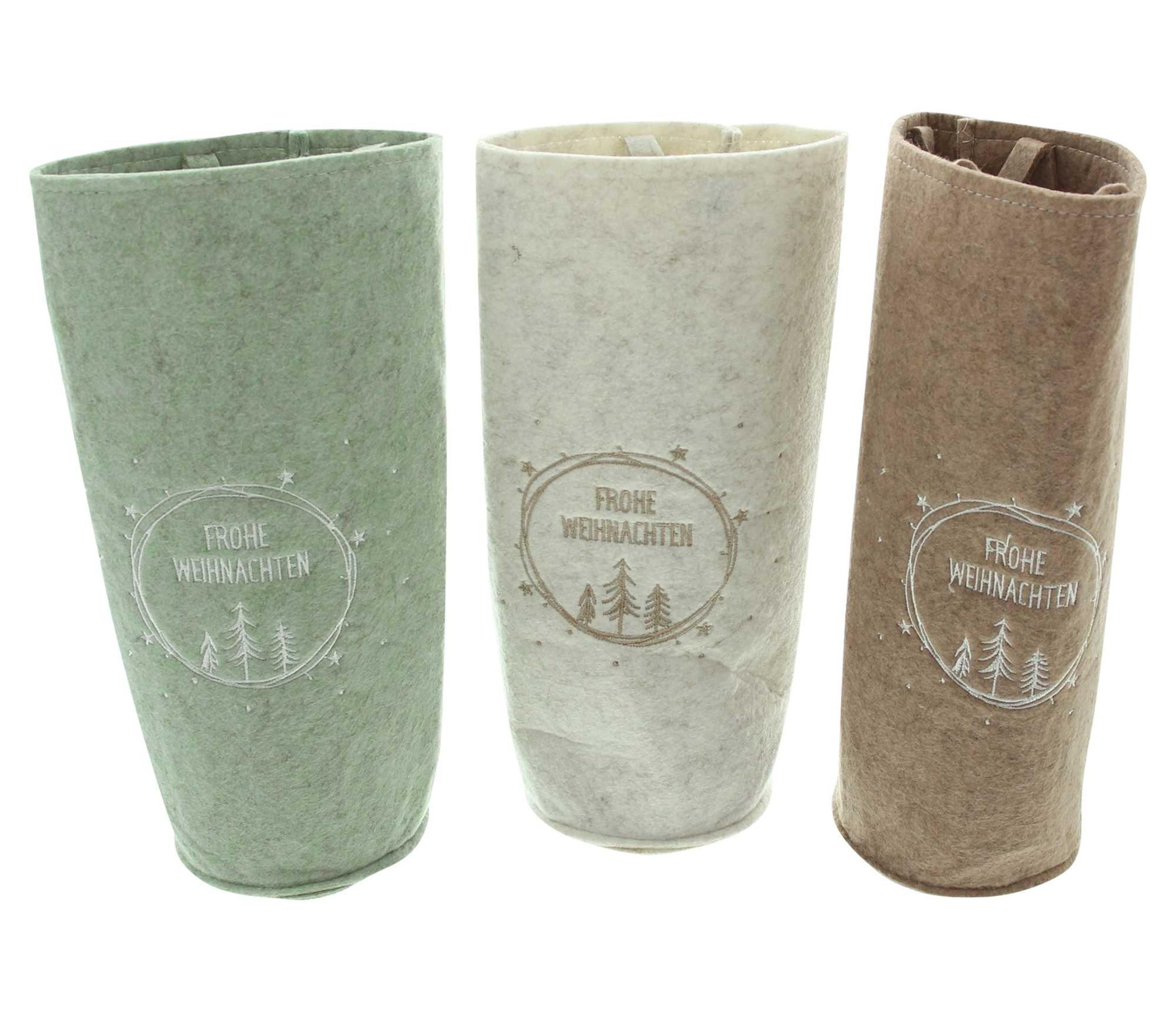 Frank Flechtwaren Tragetasche Geschenktasche "Frohe Weihnachten", 3er Set