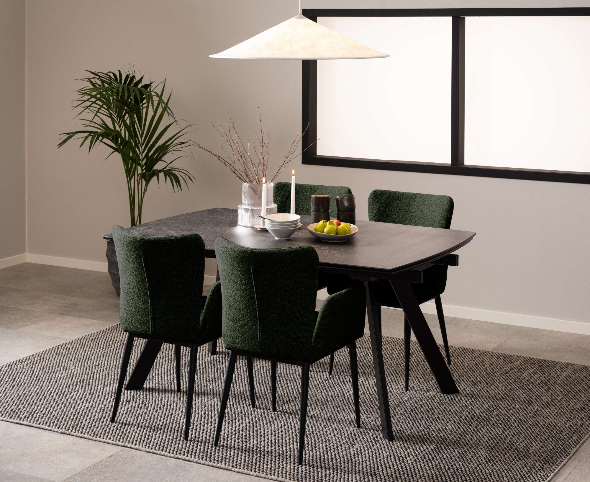 ACTONA GROUP Esstisch Blackburn Tisch, Esszimmertisch, Platte in Keramik schwarz, Incl. Zusatzplatte, B: 160/240 cm