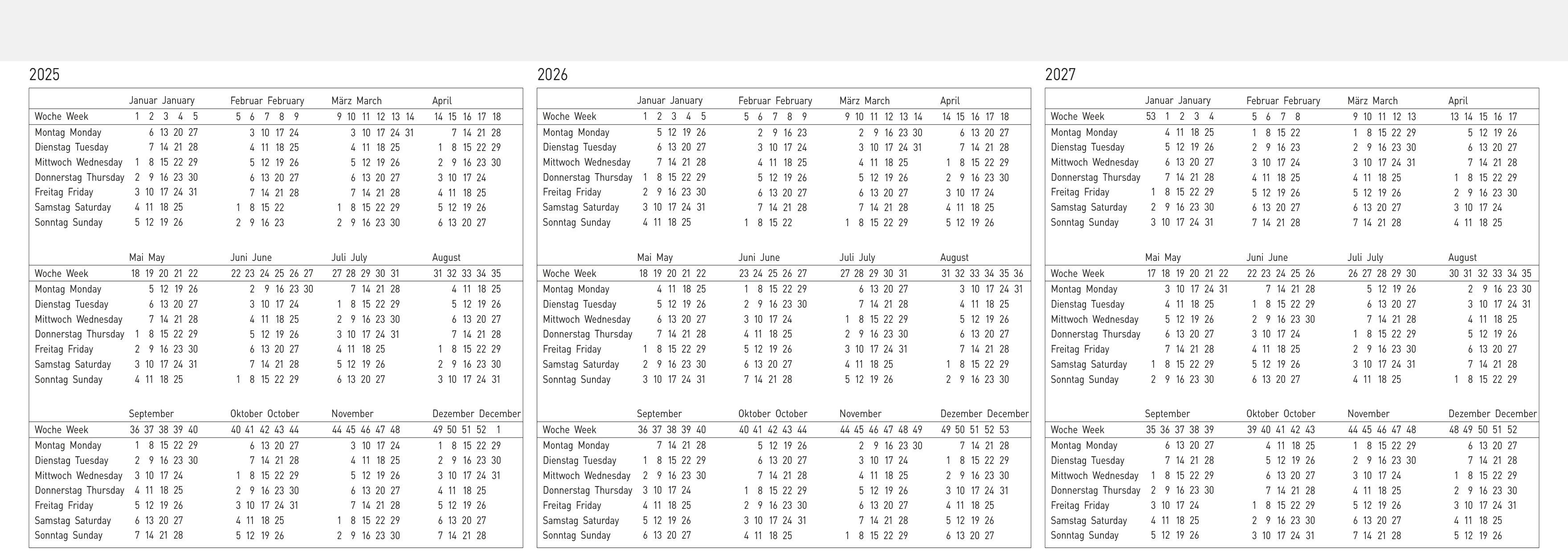 Idena Tischkalender Idena Tischquerkalender 2026 1 Woche/1 Seite 29,8x10,5cm