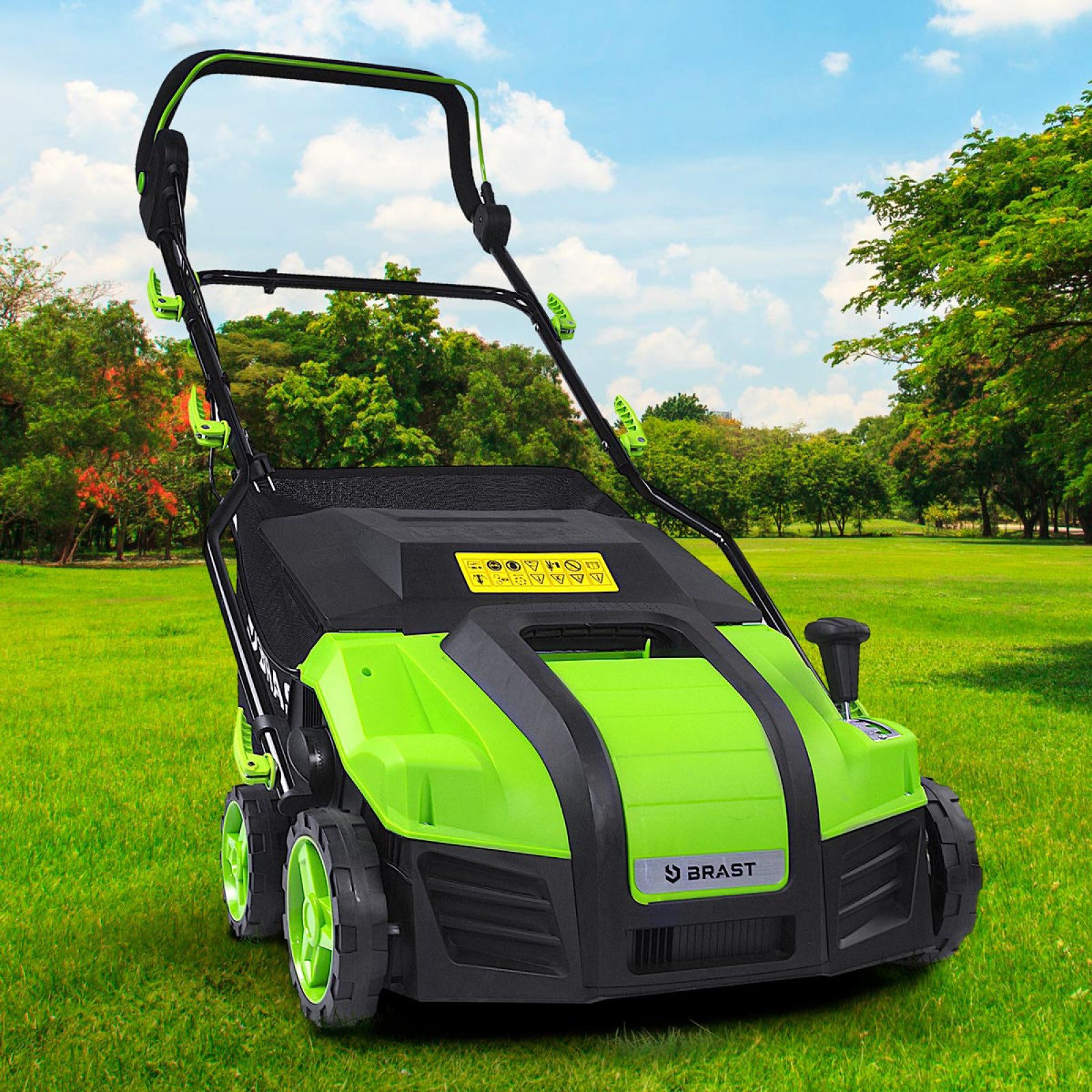 BRAST Elektro-Vertikutierer / Lüfter 2000 Watt Kombi Gerät, 40,00 cm Arbeitsbreite, (2in1-Funktion, 1 Vertikutier- und 1 Lüfter-Walze), Moosentferner