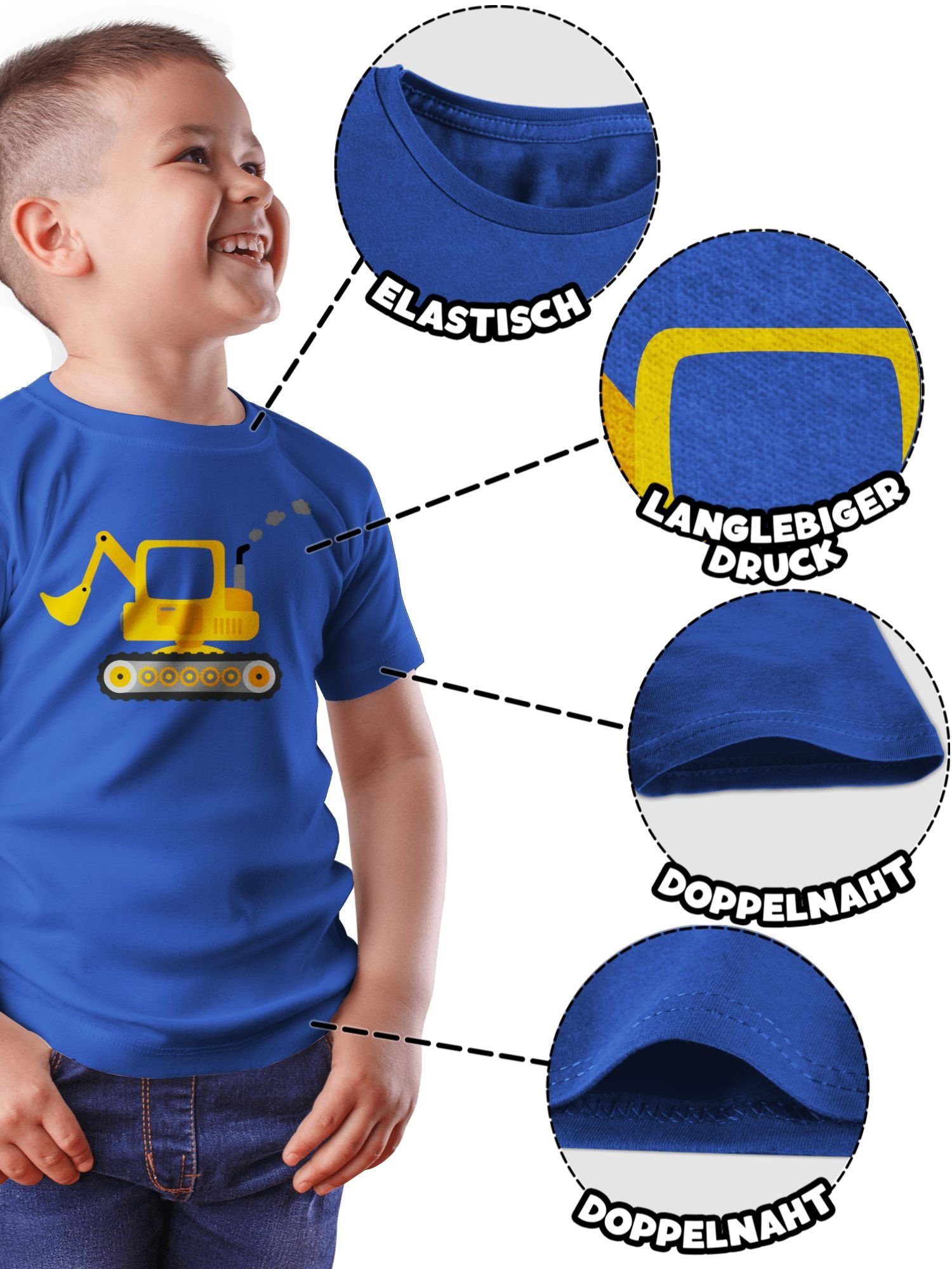Royalblau Fahrzeuge T-Shirt 4 Shirtracer Kinder Bagger