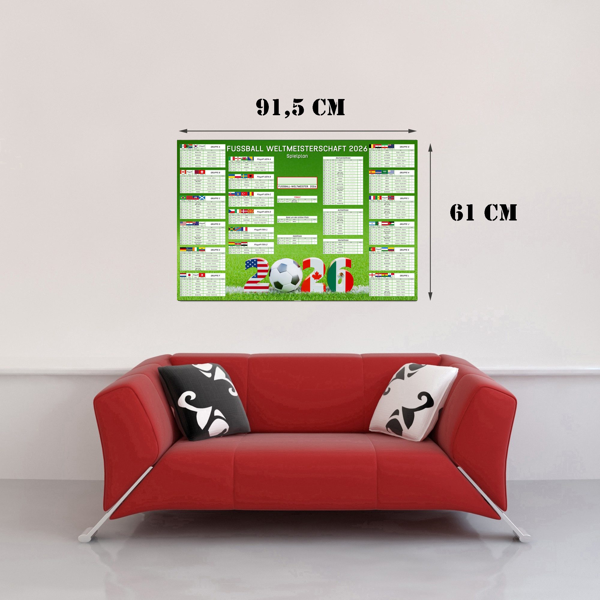 empireposter Poster Fussball WM 2026 Planer mit Playoffs - 61x91,5 cm günstig online kaufen