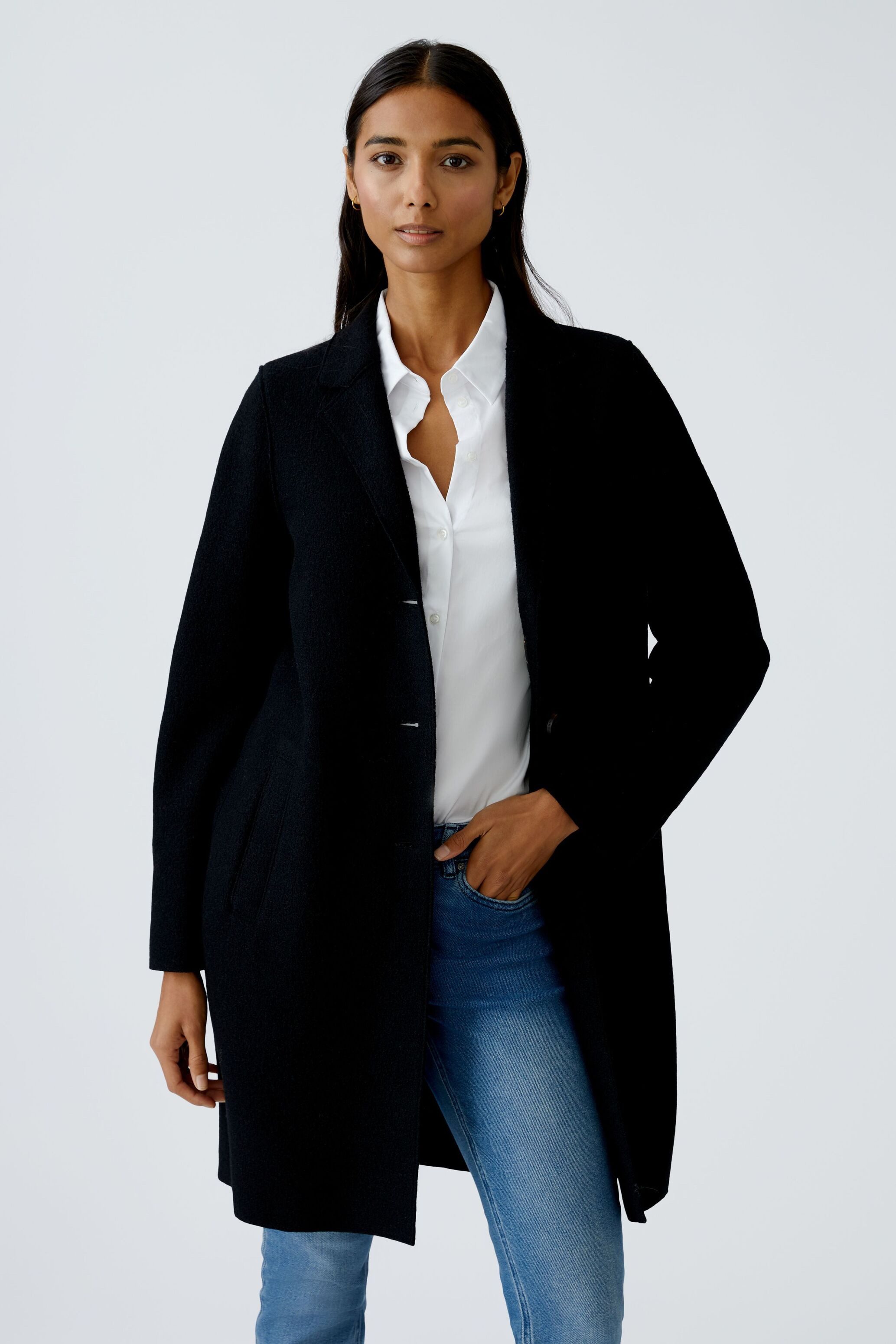 Oui Wollmantel MAYSON Mantel Boiled Wool - reine Schurwolle günstig online kaufen