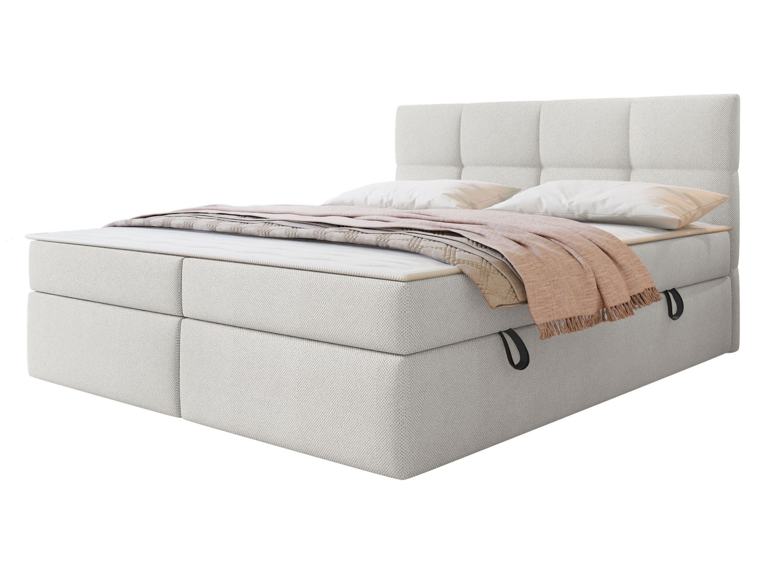 MIRJAN24 Boxspringbett Figaro (mit zwei Bettkästen), 140/160/180 cm, Bonellfederkernmatratze, Topper