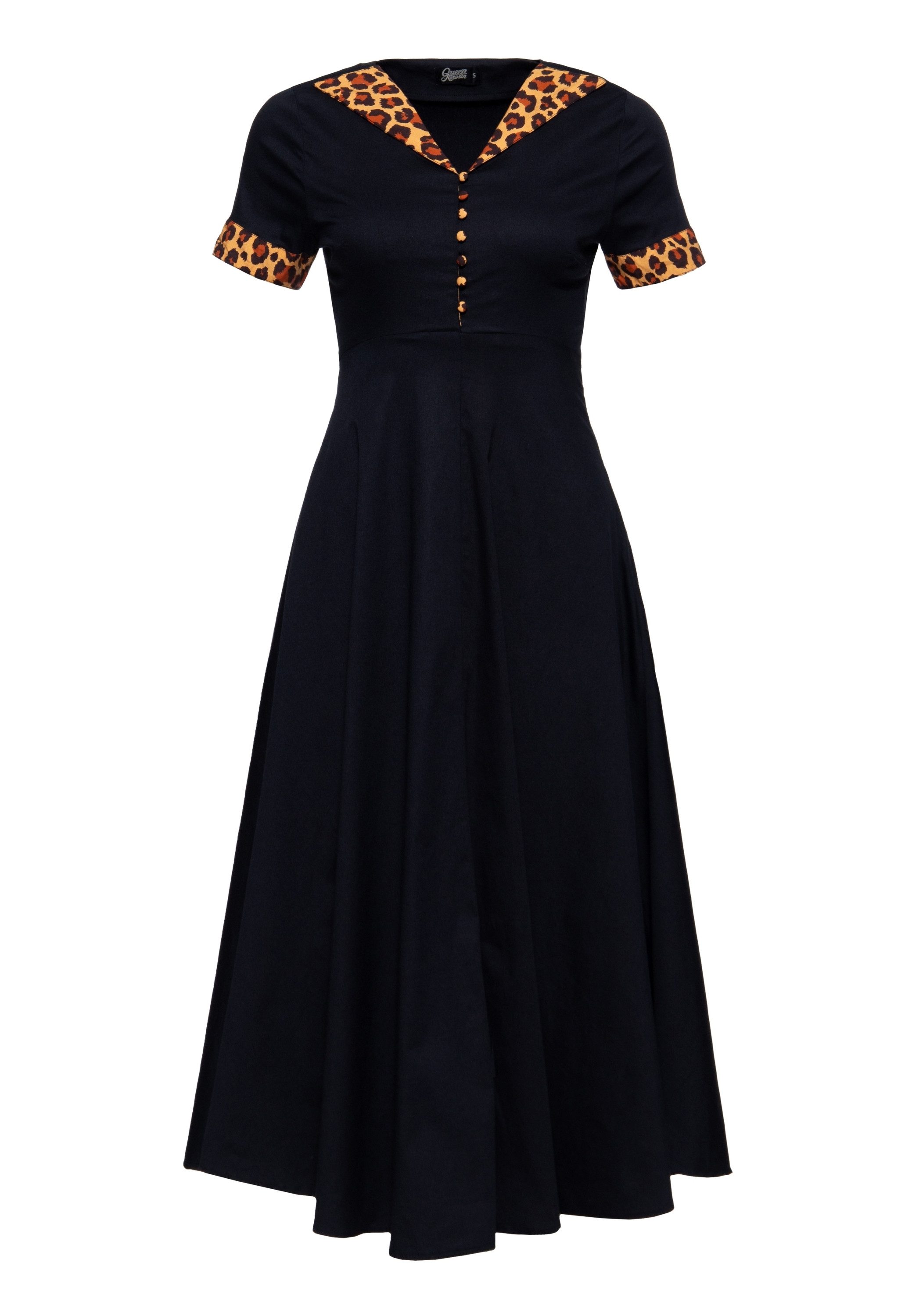 QueenKerosin Jerseykleid (1-tlg) mit Leo-Details günstig online kaufen