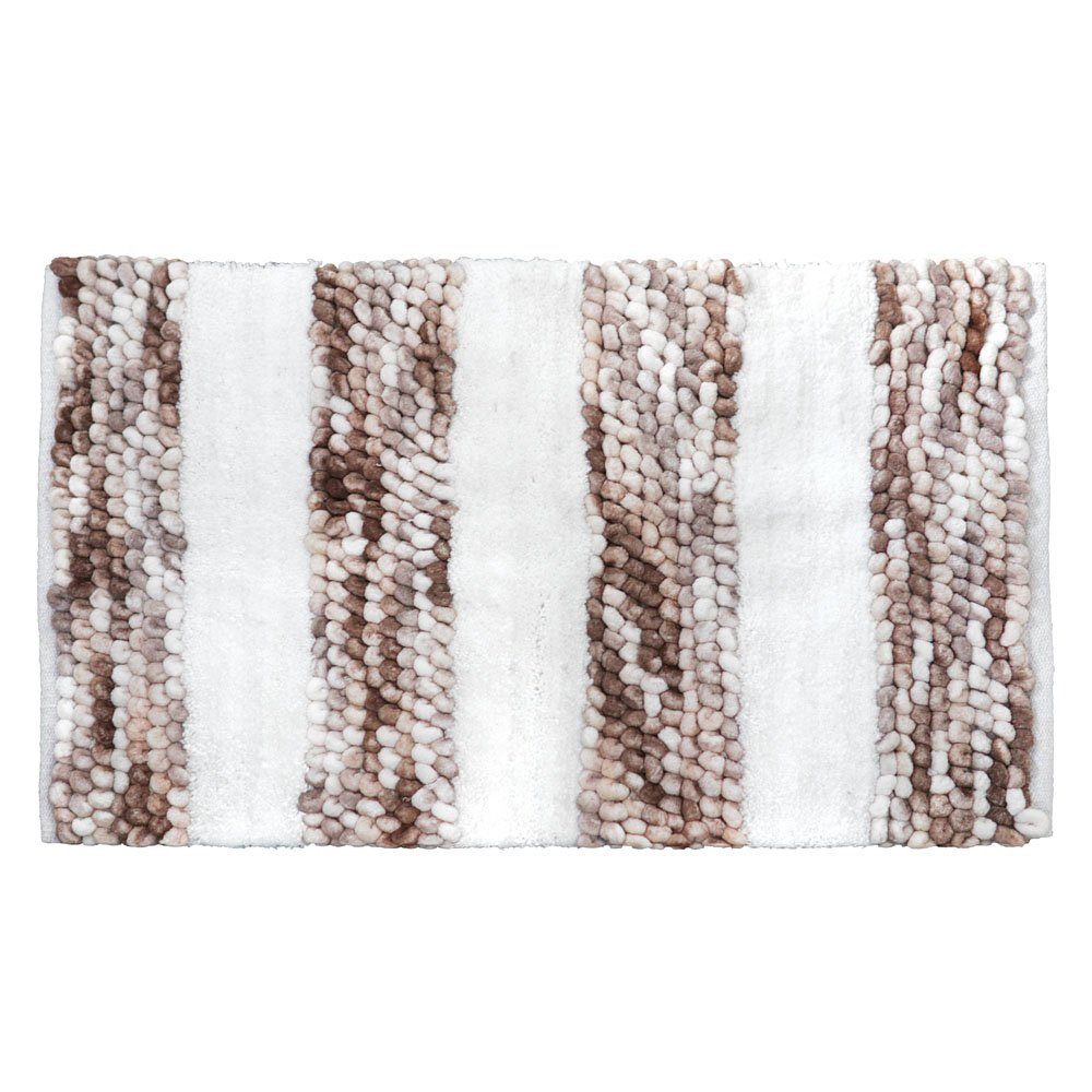 Grafelstein Badematte Badematte SOFT BALLS beige weiß weiche Duschmatte Badvorleger Duschvor, Baumwolle