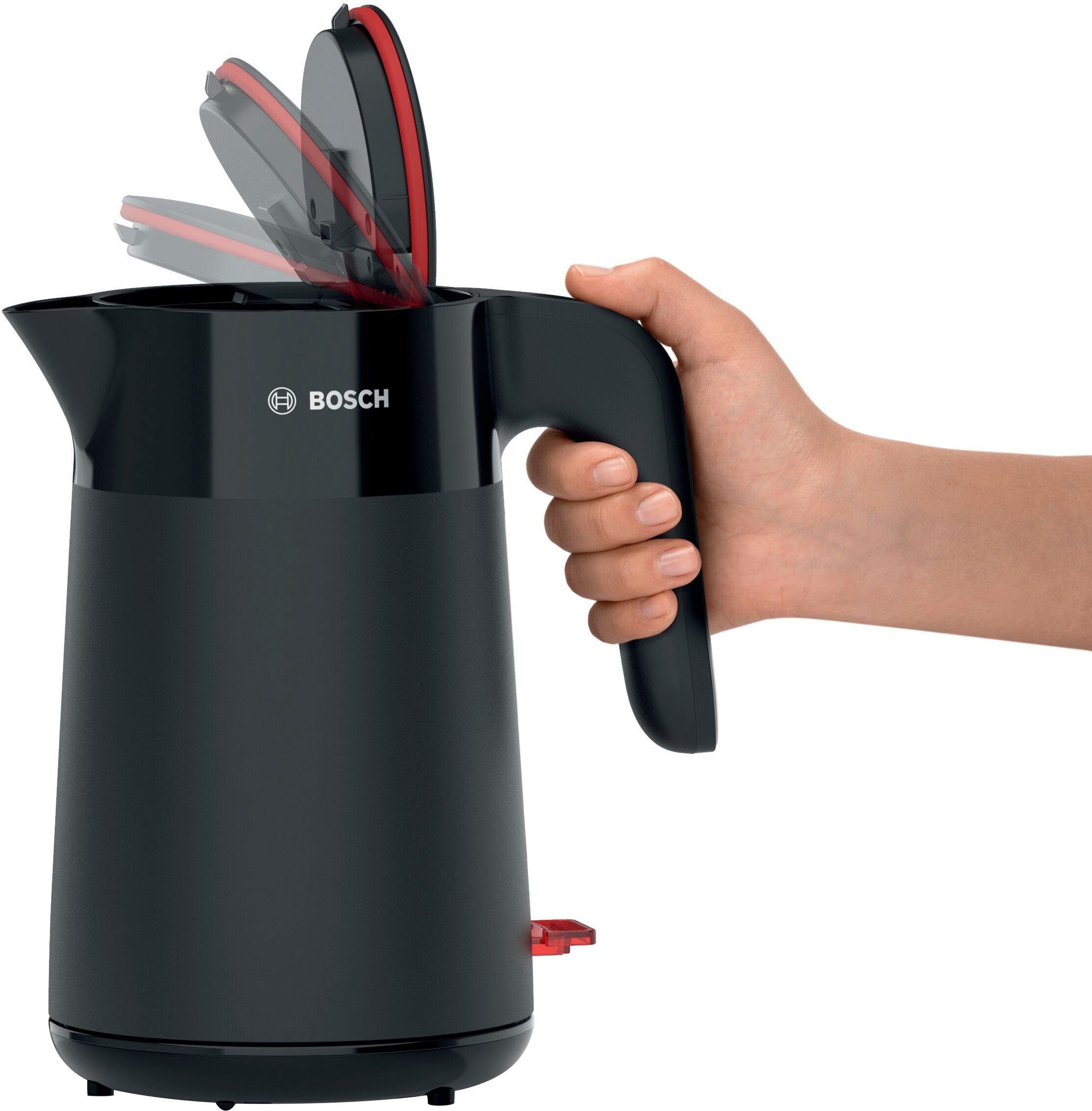 BOSCH Wasserkocher MyMoment TWK2M163, Abschaltautomatik, Überhitzungschutz, Tassenanzeige, 1,7 l, 2400 W, Stiftung Warentest Testsieger (2,2) Ausgabe 03/2025, s – Bild 4 von 5