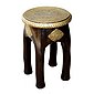 Casa Moro Hocker »Orientalischer Sitzhocker Kamala H 45 x Ø 34 cm rund aus Massivholz Mango handgeschnitzt mit Messing verziert, MA03-24«, Handmade, Bild 1