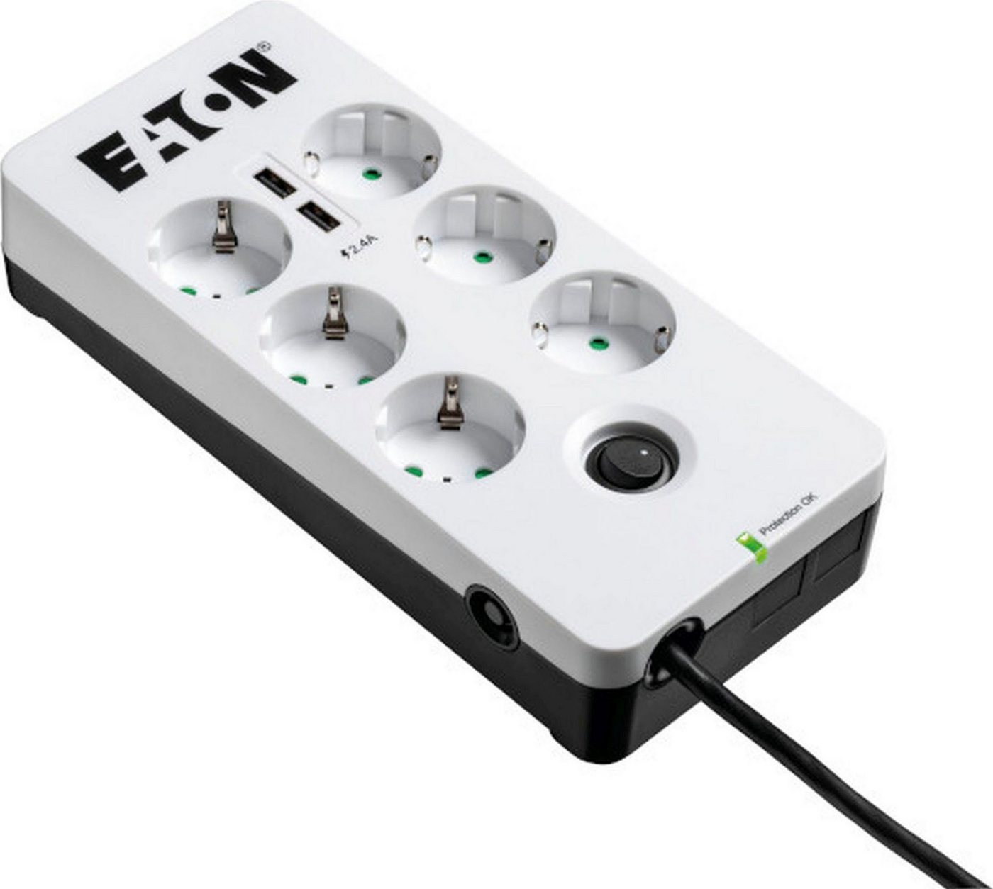 Thumbnail - EATON Protection Box 6 USB DIN Mehrfachsteckdose (LED-Statusanzeige, Kindersicherung, Überspannungsschutz)
