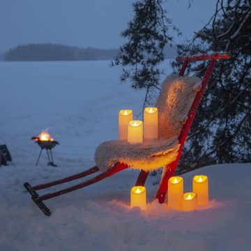 STAR TRADING LED-Kerze mit bewegter Flamme - Kunststoff - H: 17,5cm - Timer - outdoor