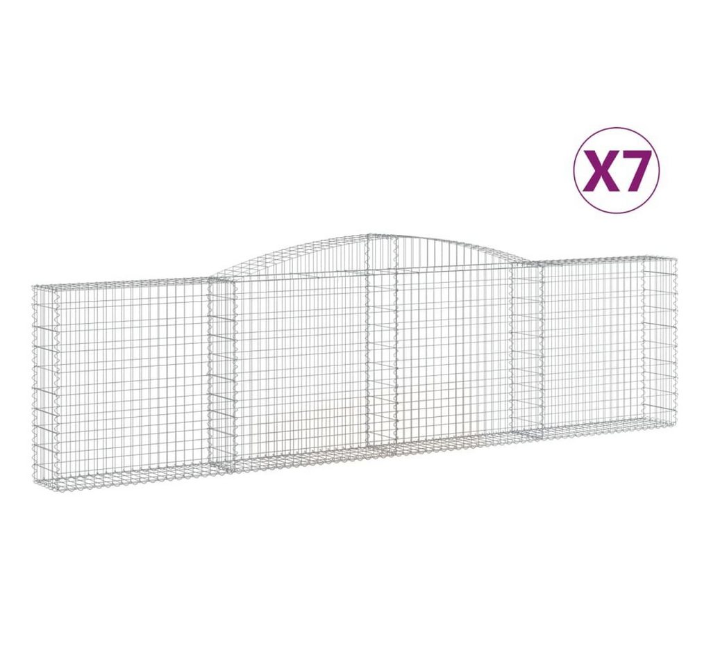 Thumbnail - vidaXL Blumentopf Gabionen mit Hochbogen 7 Stk. 400x30x100/120cm Verzinktes Eisen (7 St)