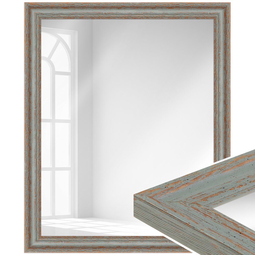 WANDStyle Wandspiegel H740, Grau, aus Massivholz günstig online kaufen