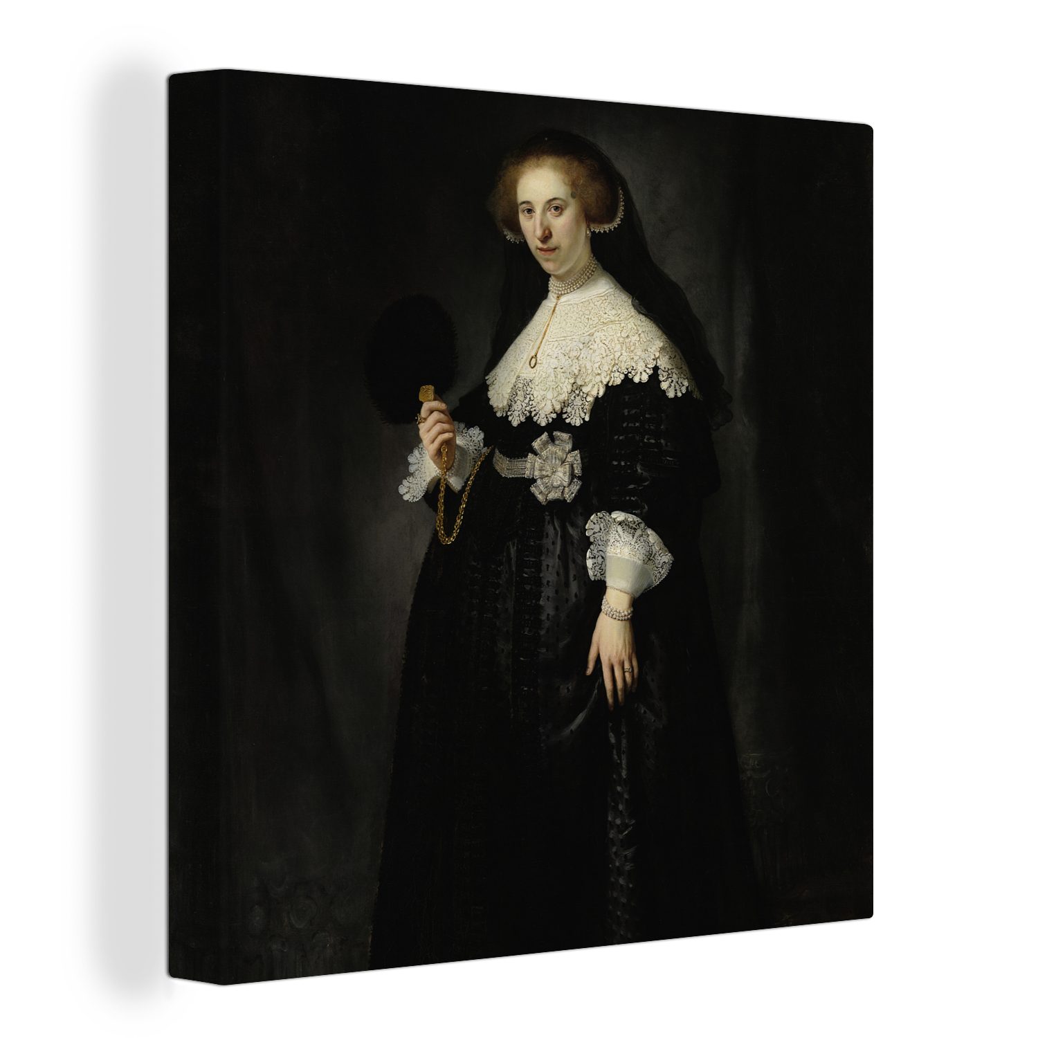 OneMillionCanvasses® Leinwandbild Das Eheporträt von Oopjen Coppit - Rembrandt van Rijn, (1 St), Leinwand Bilder für Wohnzimmer Schlafzimmer