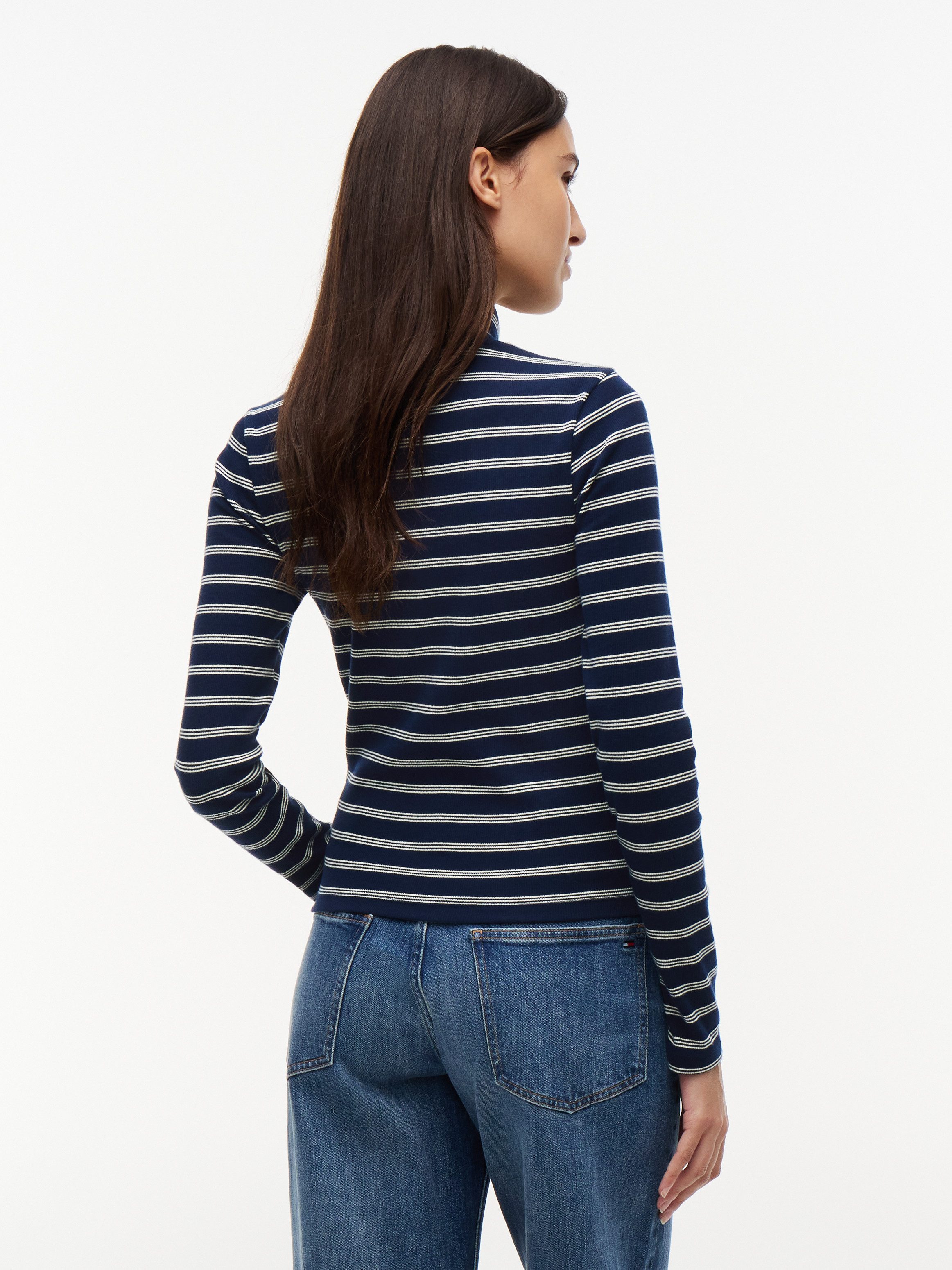 Tommy Jeans Langarmshirt TJW ESSENTIAL MOCK NECK Baumwollmischung – Bild 2 von 5