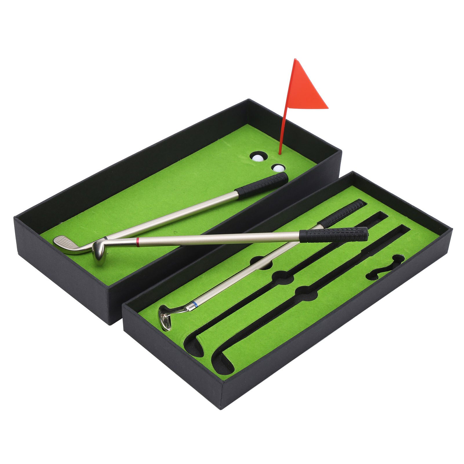 FUROKOY Minigolf-Set Desktop-Golfstiftspielzeug-Set,Mini-Bürogeschenk, Minigolf-Übungsplatz, (Mini Desk Driving Range), Golf Green Driving Range Set,Golf Schöne Geschenke Souvenirs