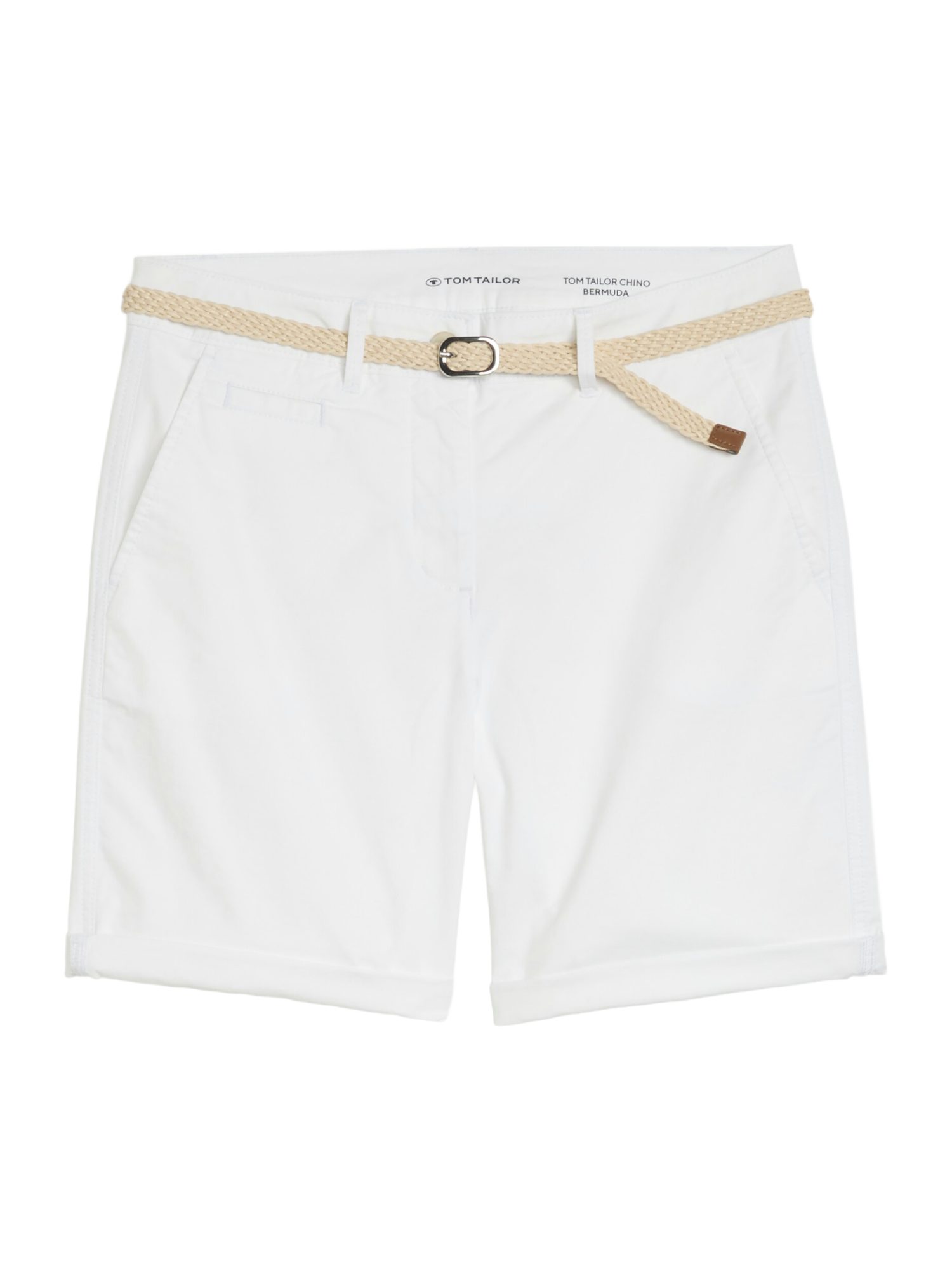 TOM TAILOR Bermudas H weiß,Casual,Baumwolle,Unifarben,Regular Fit,Mittel