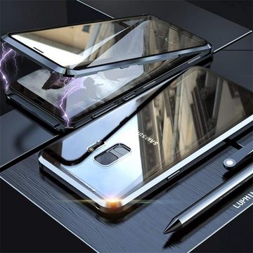 CoolGadget Handyhülle Metall Magnet Handy Case für Samsung Galaxy S9 5,8 Zoll, Hülle 360 Grad Schutz Cover Gehärtetes Glas für Samsung S9