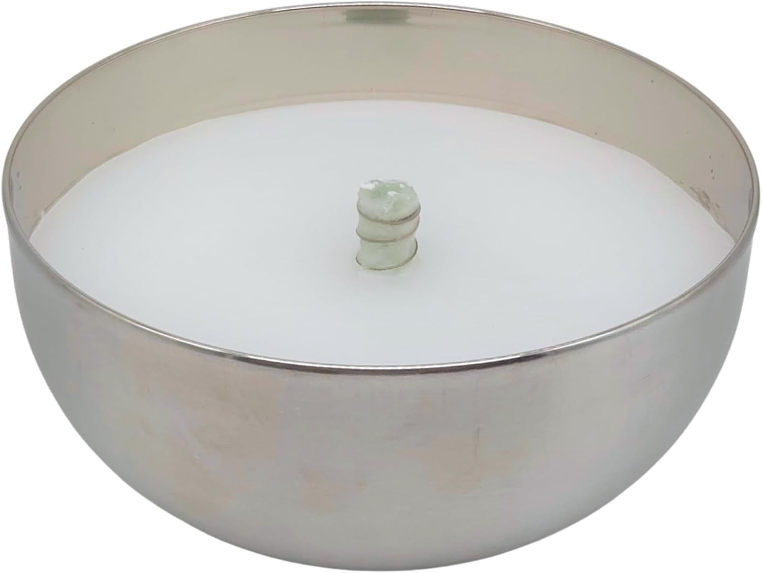 Schwabenfire Outdoorkerze mit unendlichem Dauerdocht in Edelstahl Schale 23,5cm Wachsfresser