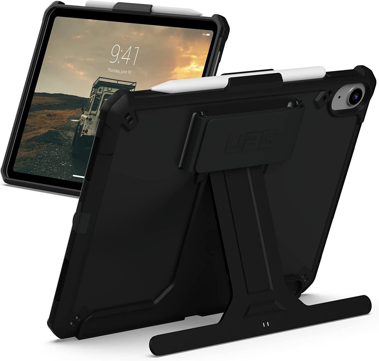 UAG Tablet-Hülle Scout Handstrap & Kickstand - Apple iPad 10,9 Hülle 10,9  Zoll, [Sturz- und stoßfest nach US-Militärstandard]