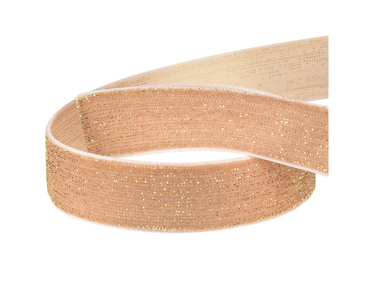 Thumbnail - Mabella Decorbänder Dekoband Samtband Glitter Rosa Gold Dekoband Schleife 20mm 10m für Weihnachten