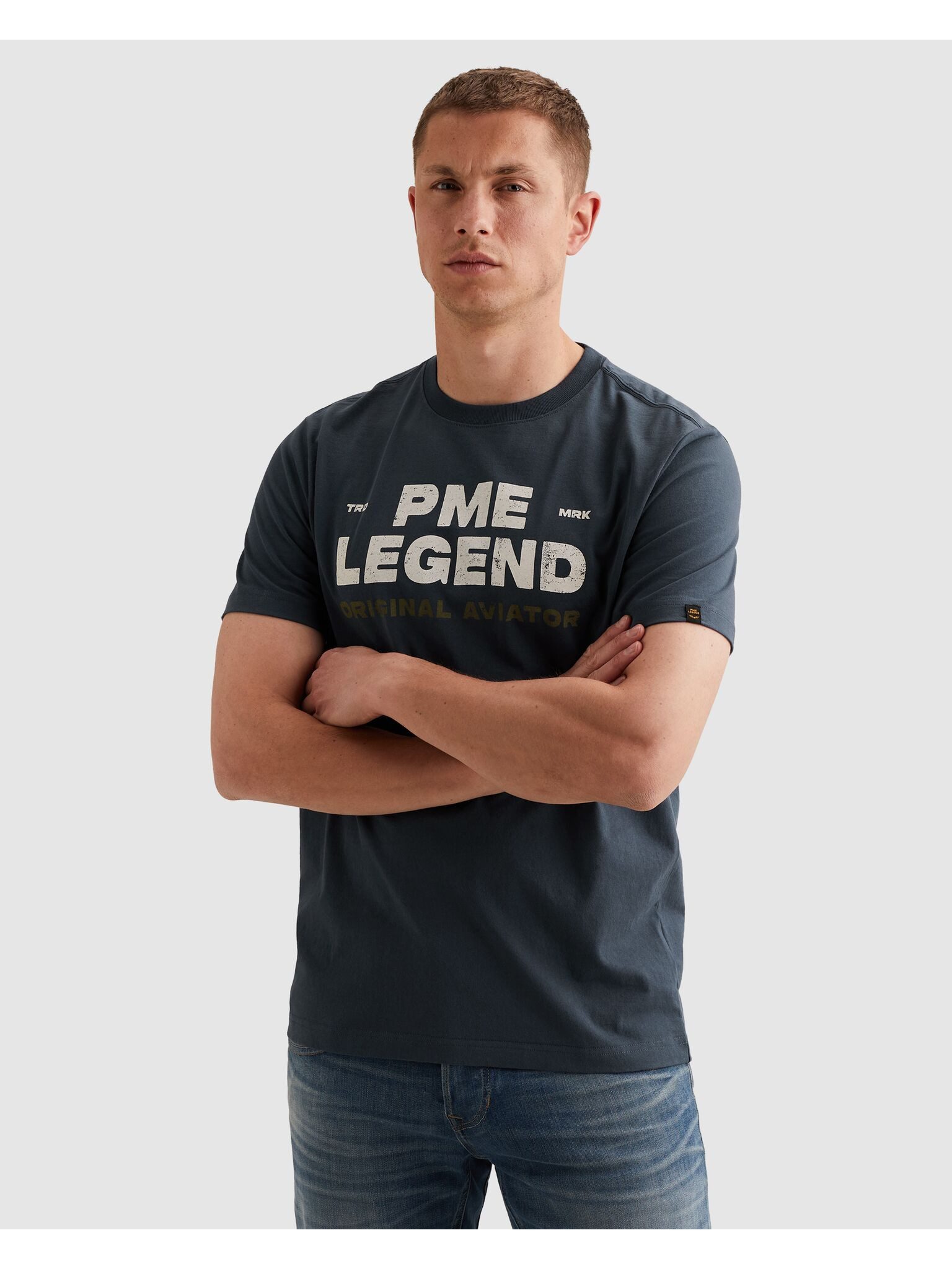 PME LEGEND Print-Shirt T-shirt RH open end jersey Sommershirt mit Logo-Print