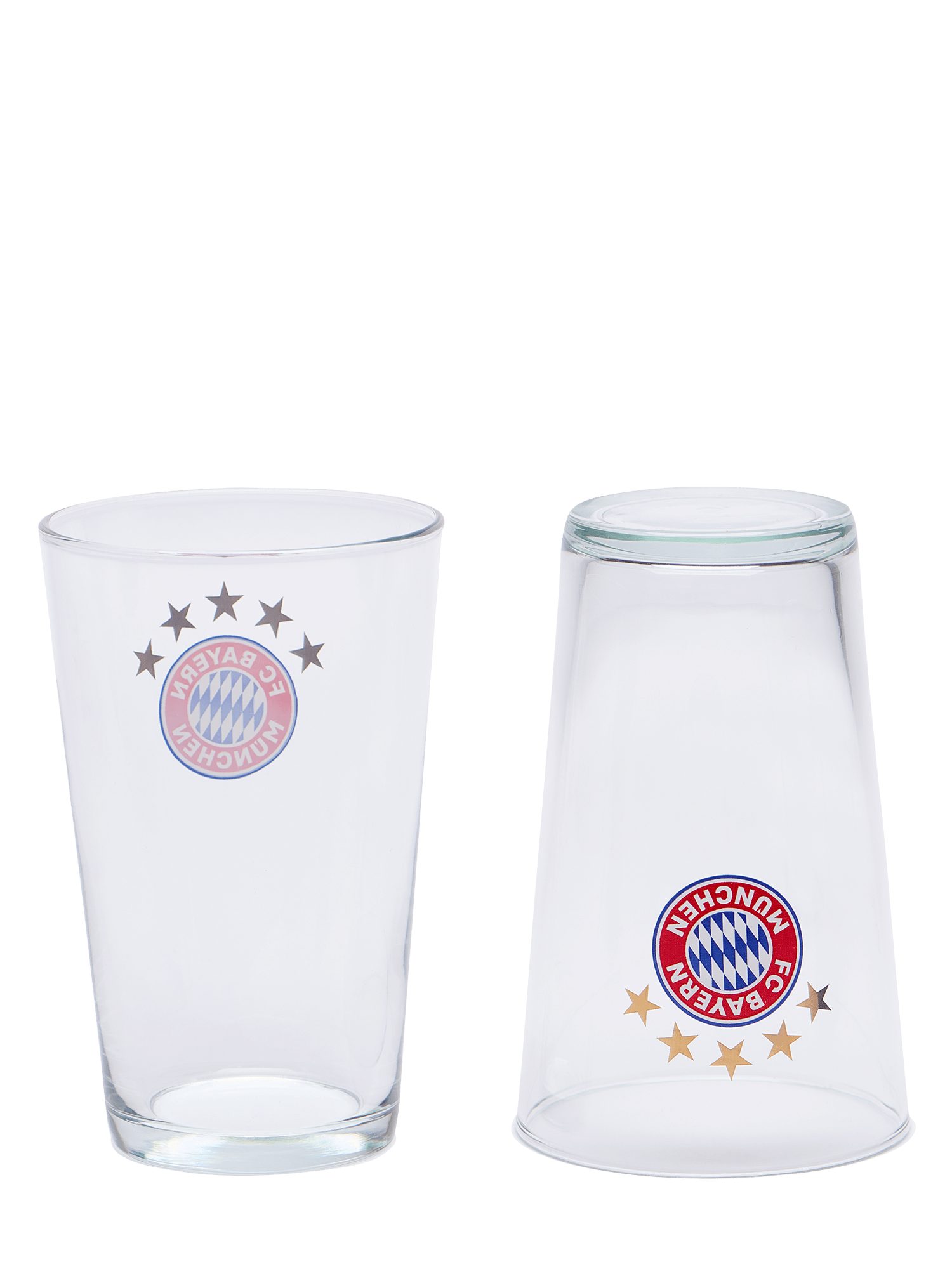 FC Bayern München Gläser-Set FC Bayern München Fanglas 2er Set I Fußball I Gläserset I Wassergläser, Glas