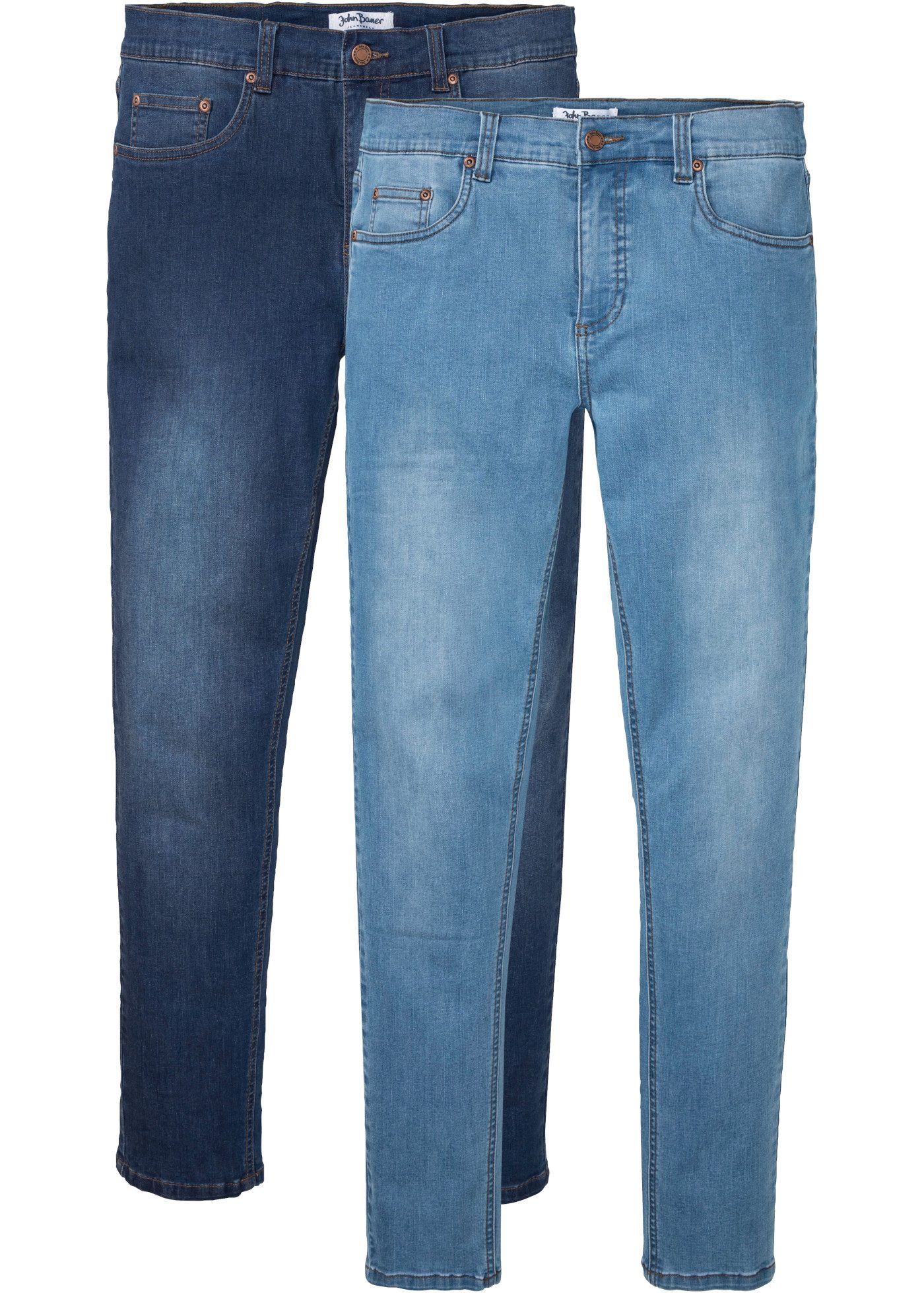 bonprix Slim-fit-Jeans (Packung, 2-tlg) 5-Pocket-Form, super bequeme Stretchqualität