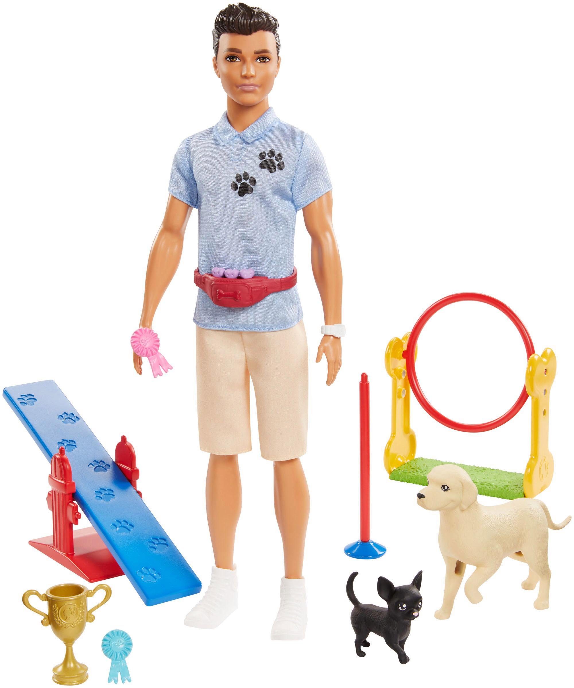 Image of Barbie Anziehpuppe »Ken, Hundetrainer, brünett, mit zwei Hunden«