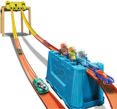 Hot Wheels Autorennbahn »Track Builder Unlimited Mehrspurige Speed Box«, inkl. 1 Spielzeugauto