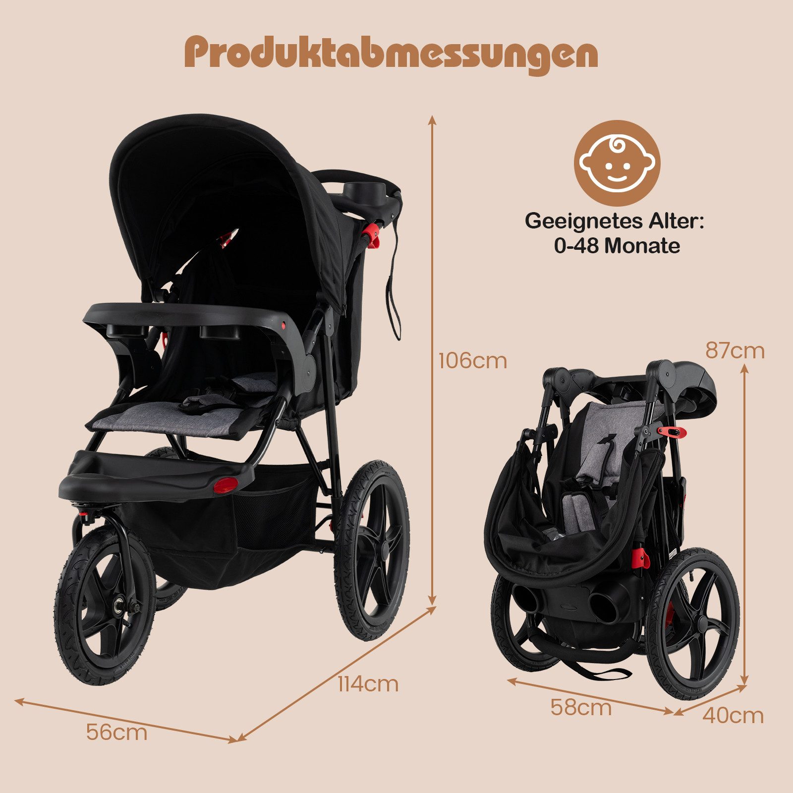 COSTWAY Dreirad-Jogger - Bild 2