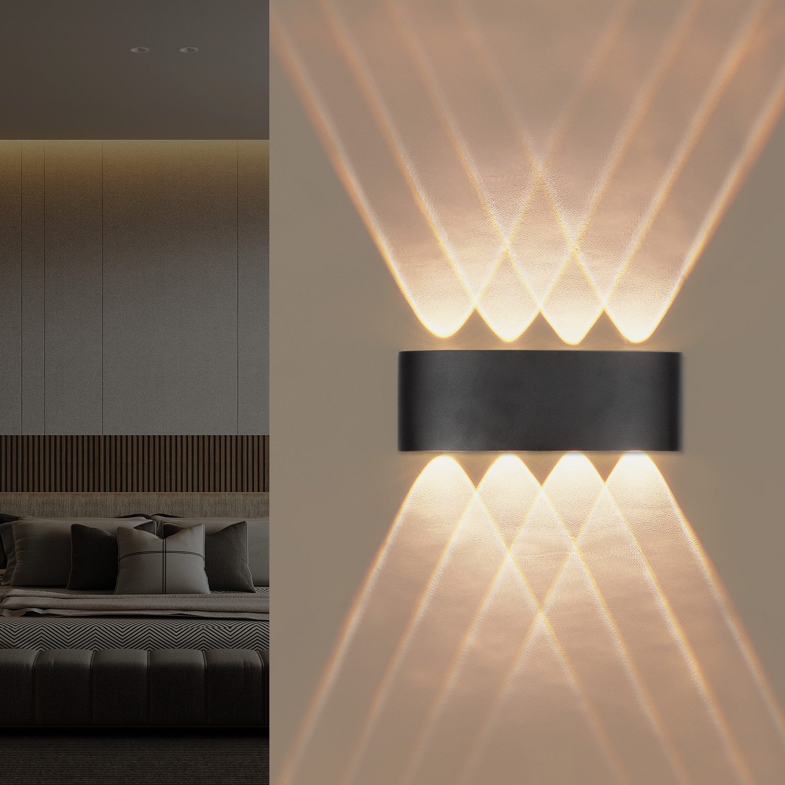 BlingBin LED Wandleuchte Doppelkopf Wandlampe Wasserdicht günstig online kaufen