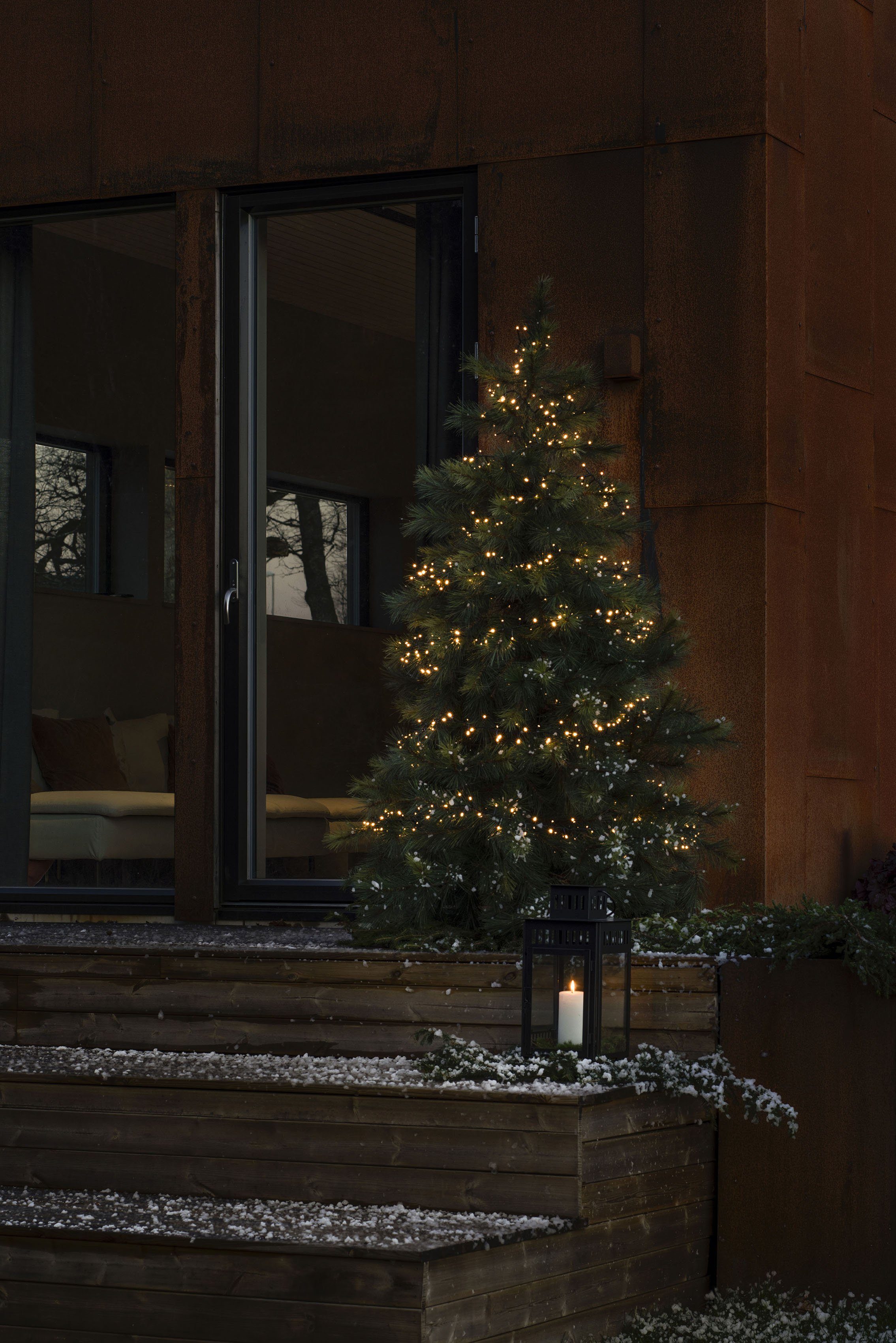 KONSTSMIDE LED-Lichterkette Weihnachtsdeko aussen, 400-flammig, Micro LED Compactlights, 400 warm weiße Dioden