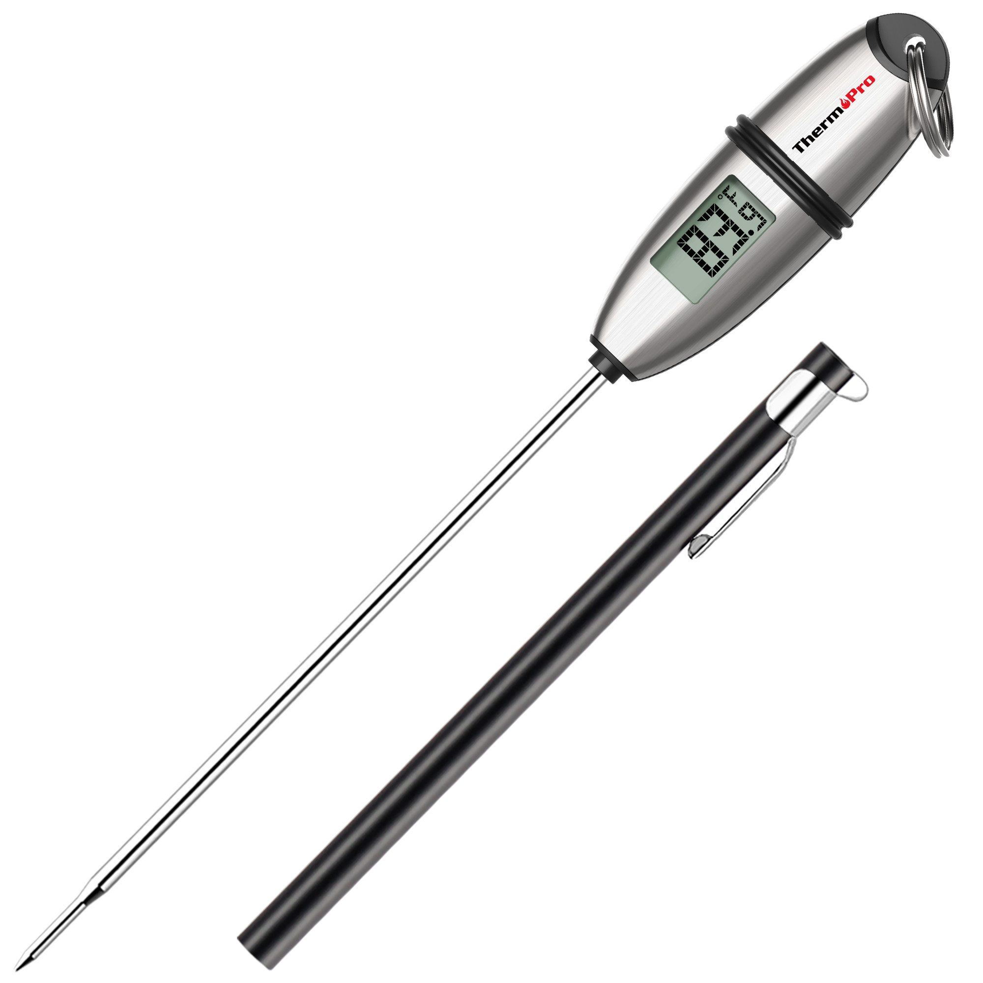 ThermoPro Grillthermometer TP02S, Edelstahlsonde, Sondenschutz mit Clip, Abschaltautomatik