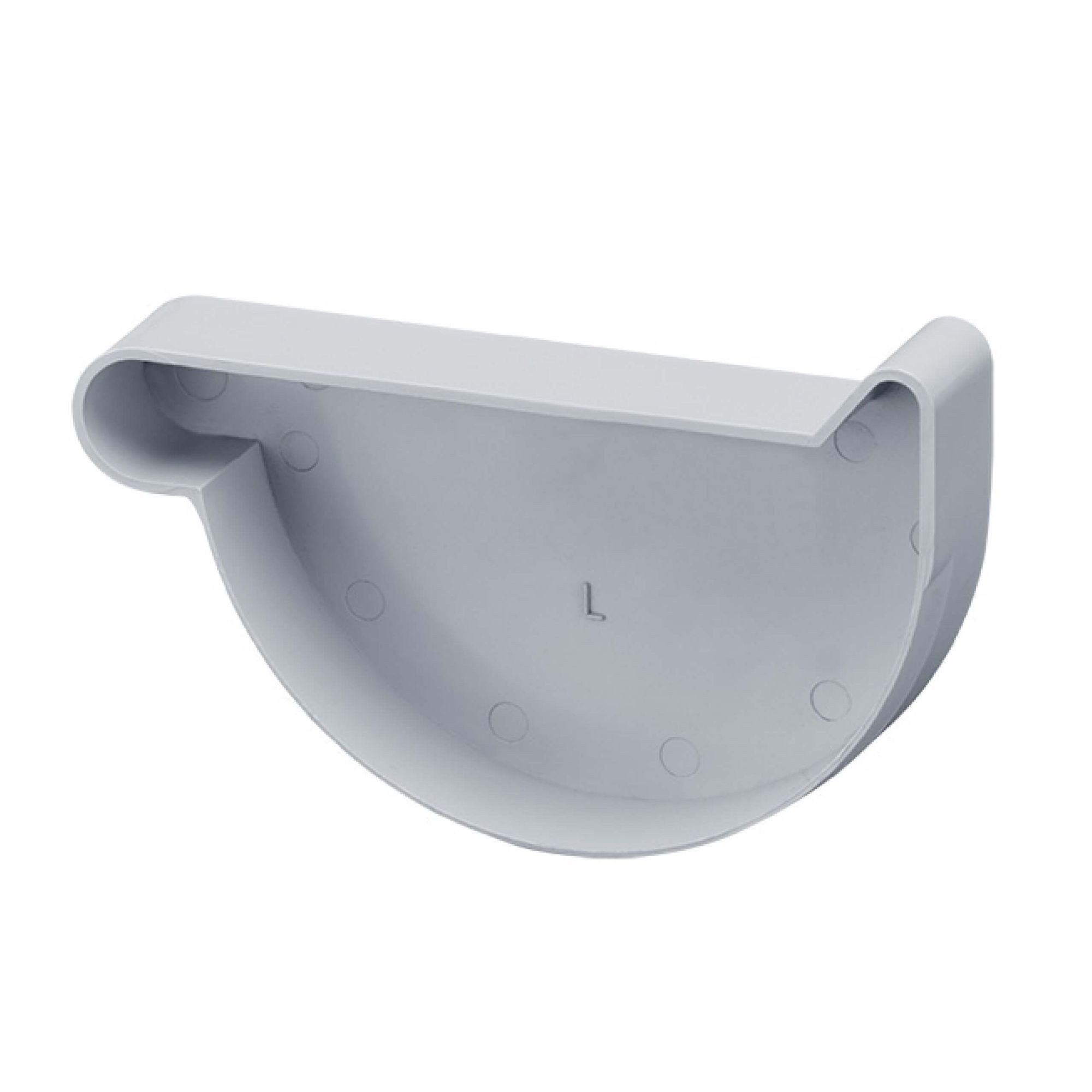 INEFA Dachrinne, Dachrinnen Endstück halbrund, PVC NW 180, links Grau, 1-St., Dachrinnenzubehör, einfache Steckmontage, Made in Germany