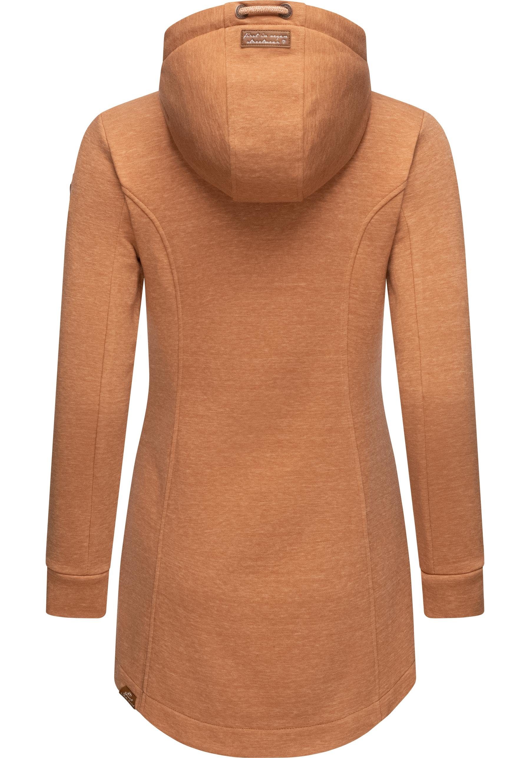 Ragwear Langjacke Letty Intl. Sportliche Kapuzenjacke mit Kunstleder-Elementen
